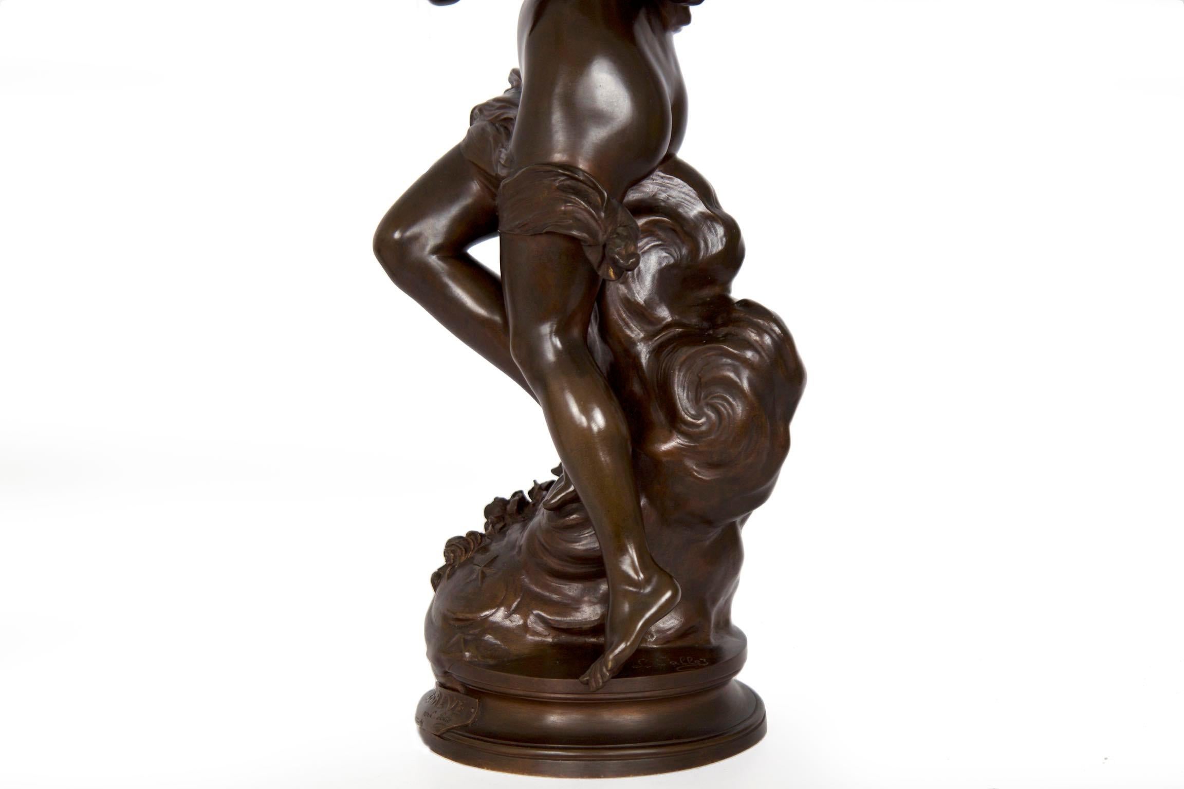 Antique Art Nouveau French Bronze Sculpture of “The Dream” by Lucien Pallez 5