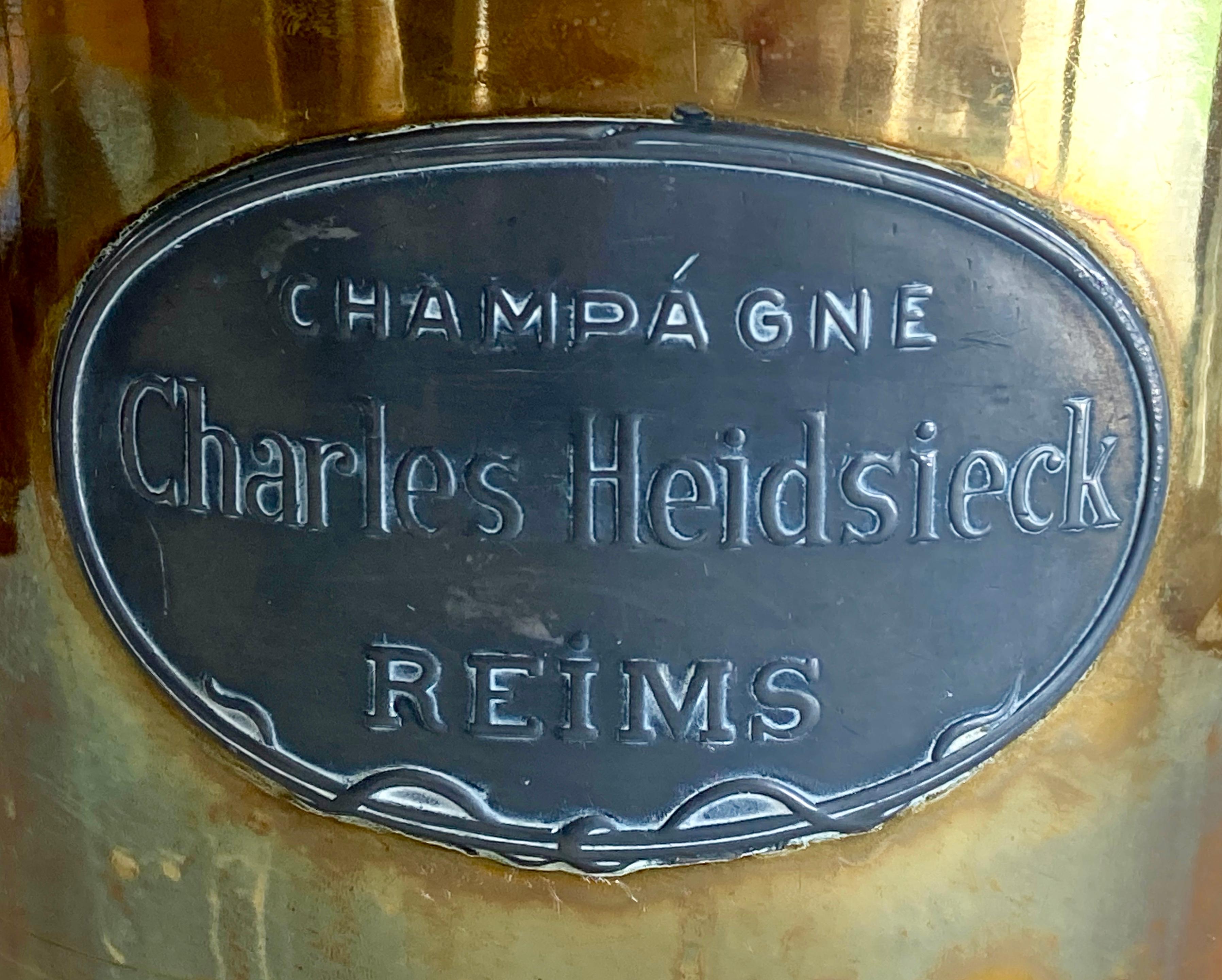 20th Century Antique Art Nouveau French Champagne Bucket for Charles Heidsieck by Argit SFOA  For Sale