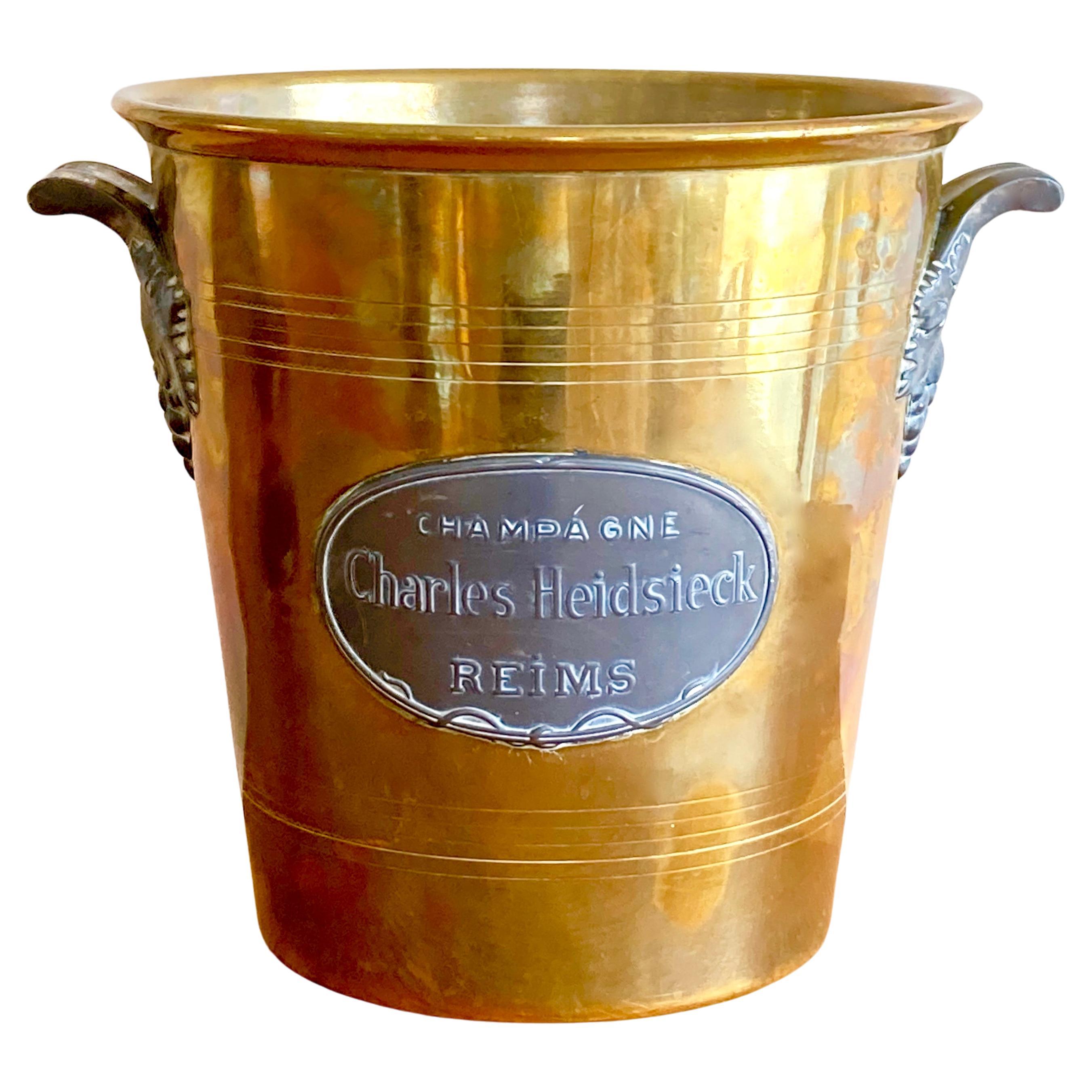 Antique Art Nouveau French Champagne Bucket for Charles Heidsieck by Argit SFOA  For Sale