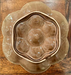 Antique Antique French Faience "Luneville" Porcelain Oyster Plate Circa 1900