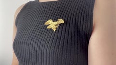 Antike antike Art Nouveau Französische Adler-Brosche, Altminenschliff Diamant 18 Karat Gold