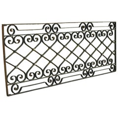 Antique Art Nouveau French Style Wrought Iron Scrolling Scrollwork Gate (portail en fer forgé)