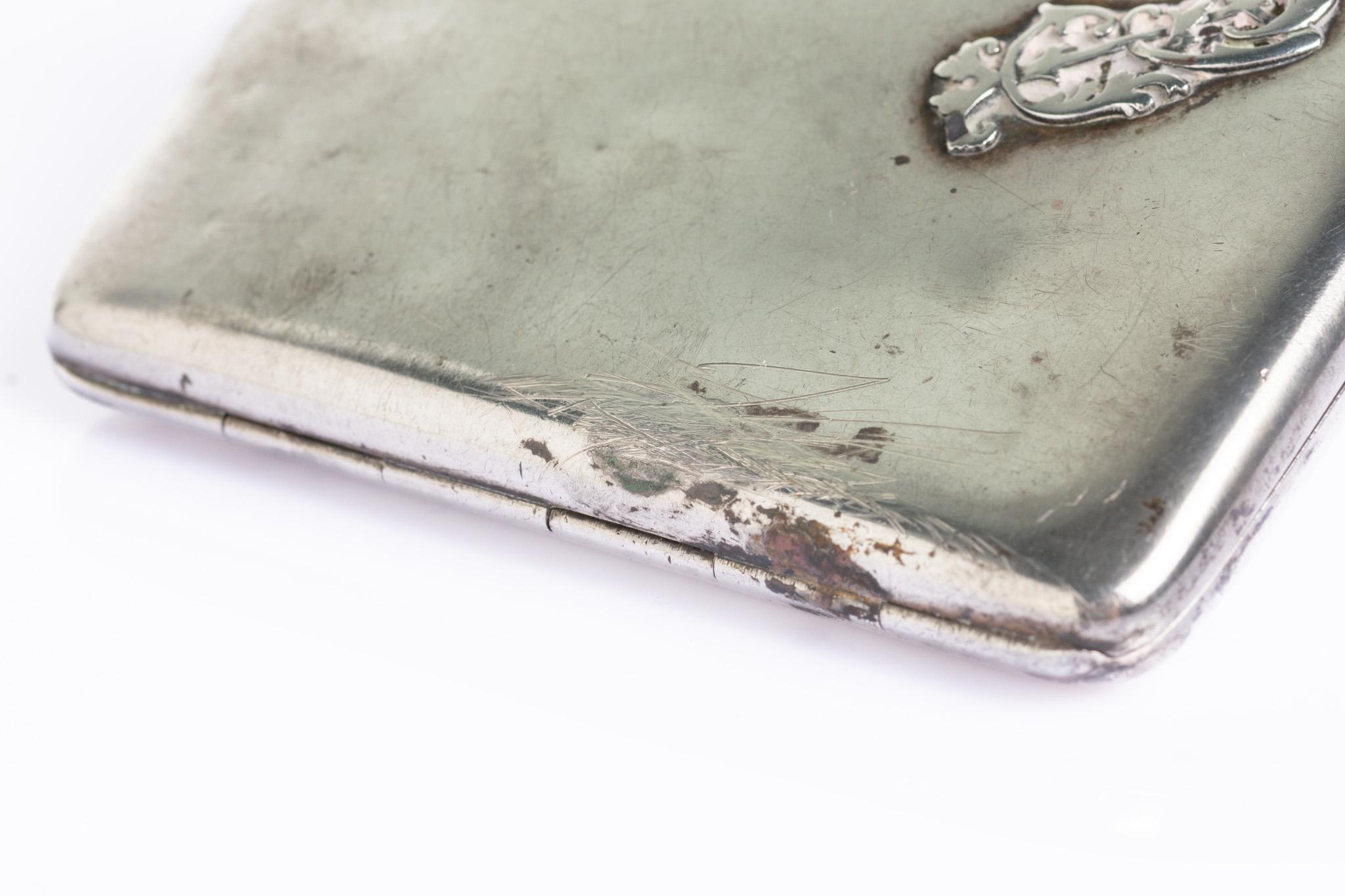 Women's or Men's Antique Art Nouveau German Enamel Iris Cigarette Case For Sale
