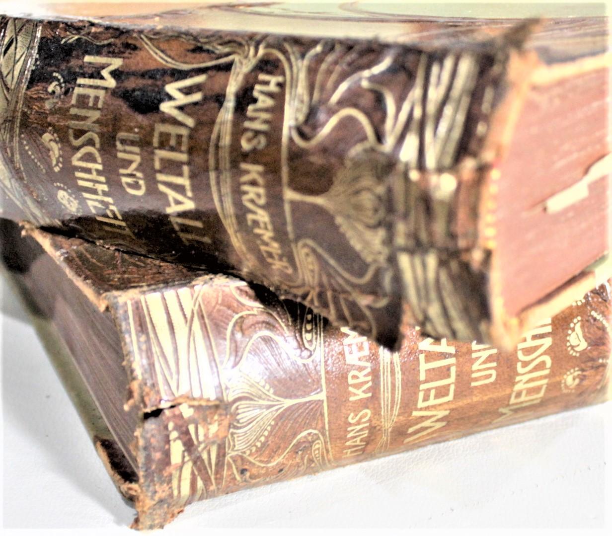 Antique Art Nouveau German Leather Bound Encyclopedia of Scientific Inquiry Set For Sale 12