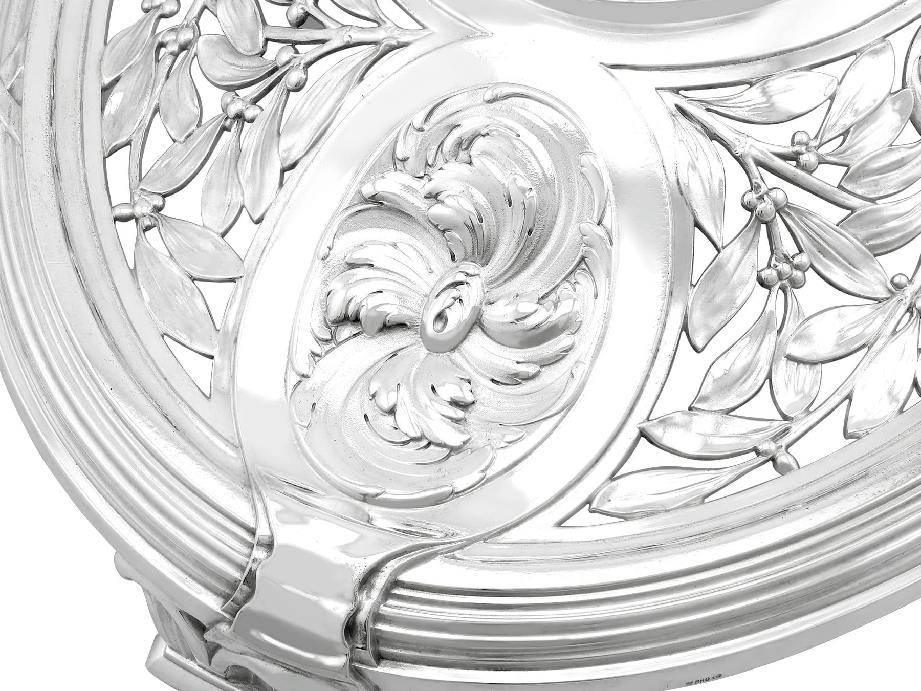 Antico centrotavola in argento tedesco Art Nouveau in vendita 3