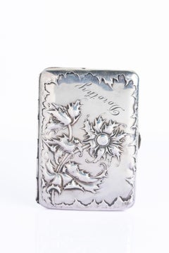 Antique Art Nouveau German Sunflower Cigarette Case