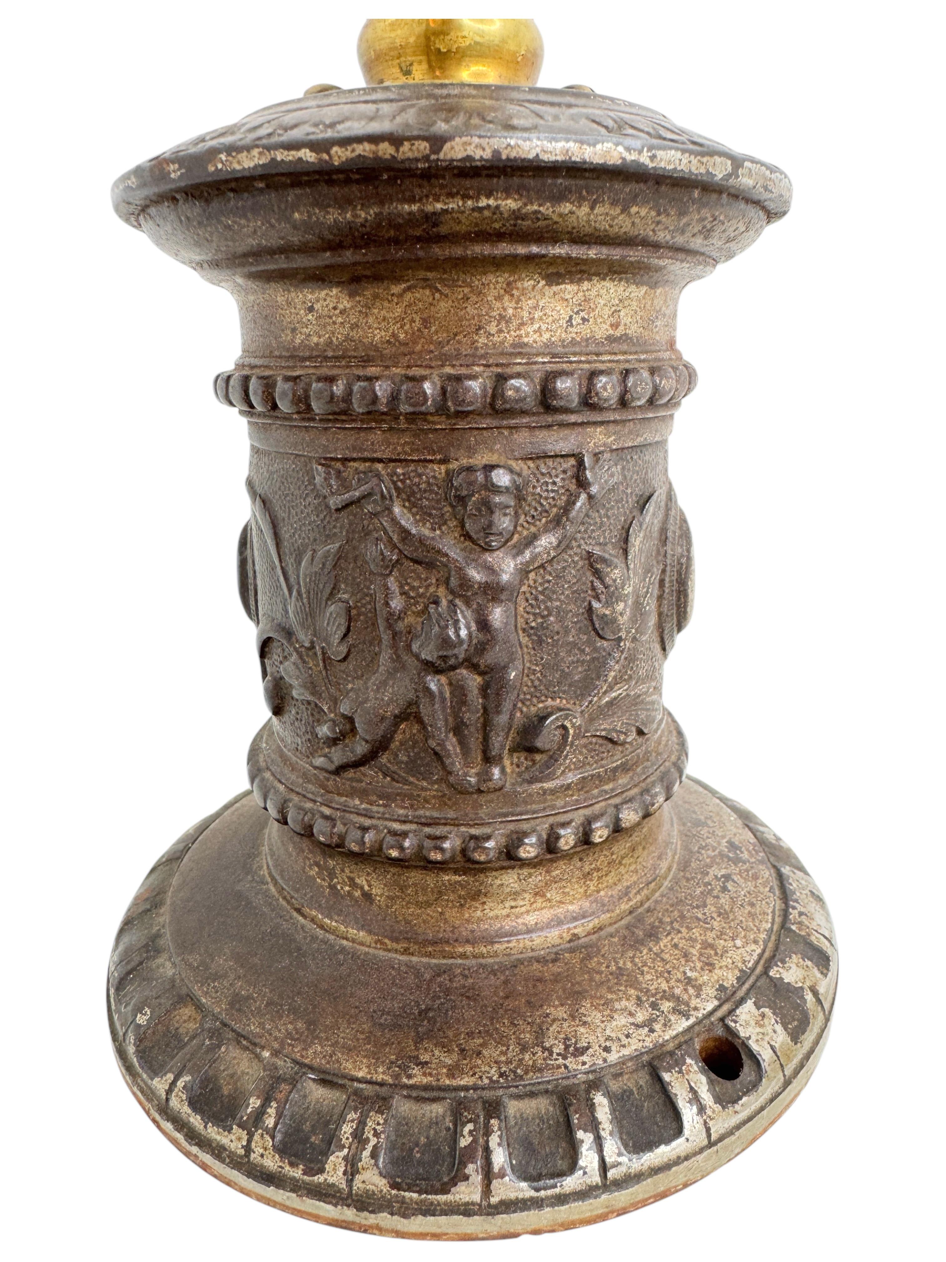 Antique Art Nouveau German Table Cigar Cutter 1900s with Cherub Angel Decoration For Sale 2