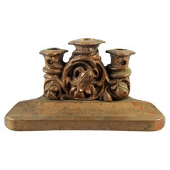 Antique Art Nouveau Gilt Bronze Pen Holder Stand
