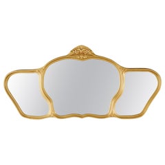 Antique Art Nouveau Giltwood Triptych Mirror Circa 1920