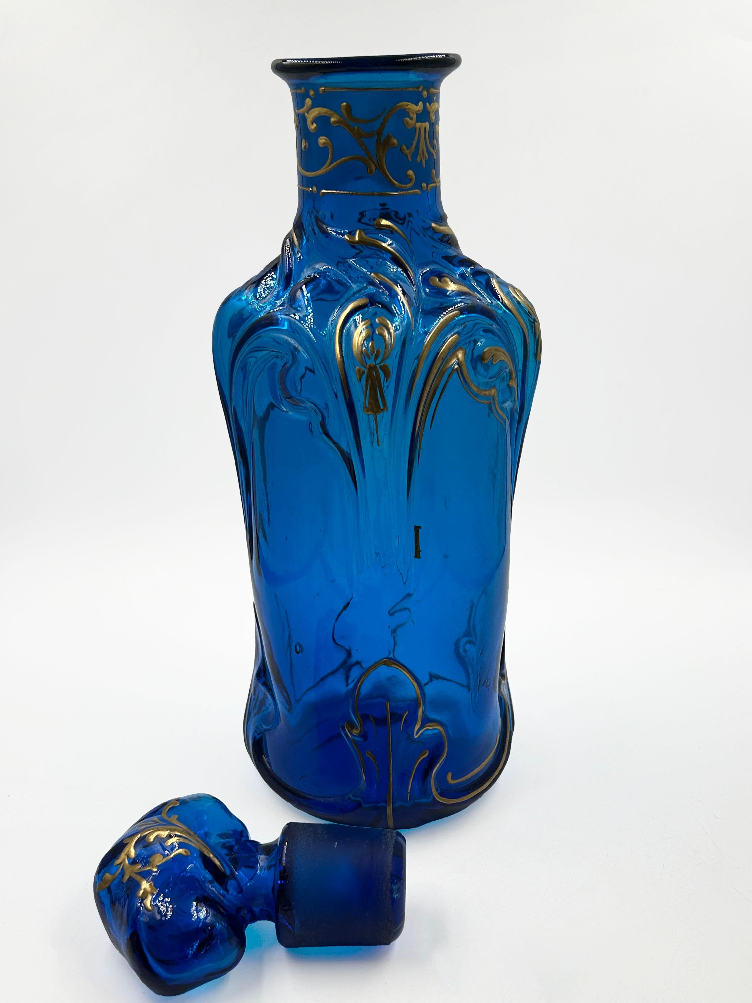 Francese Antico vaso da farmacia in vetro Art Nouveau in vendita