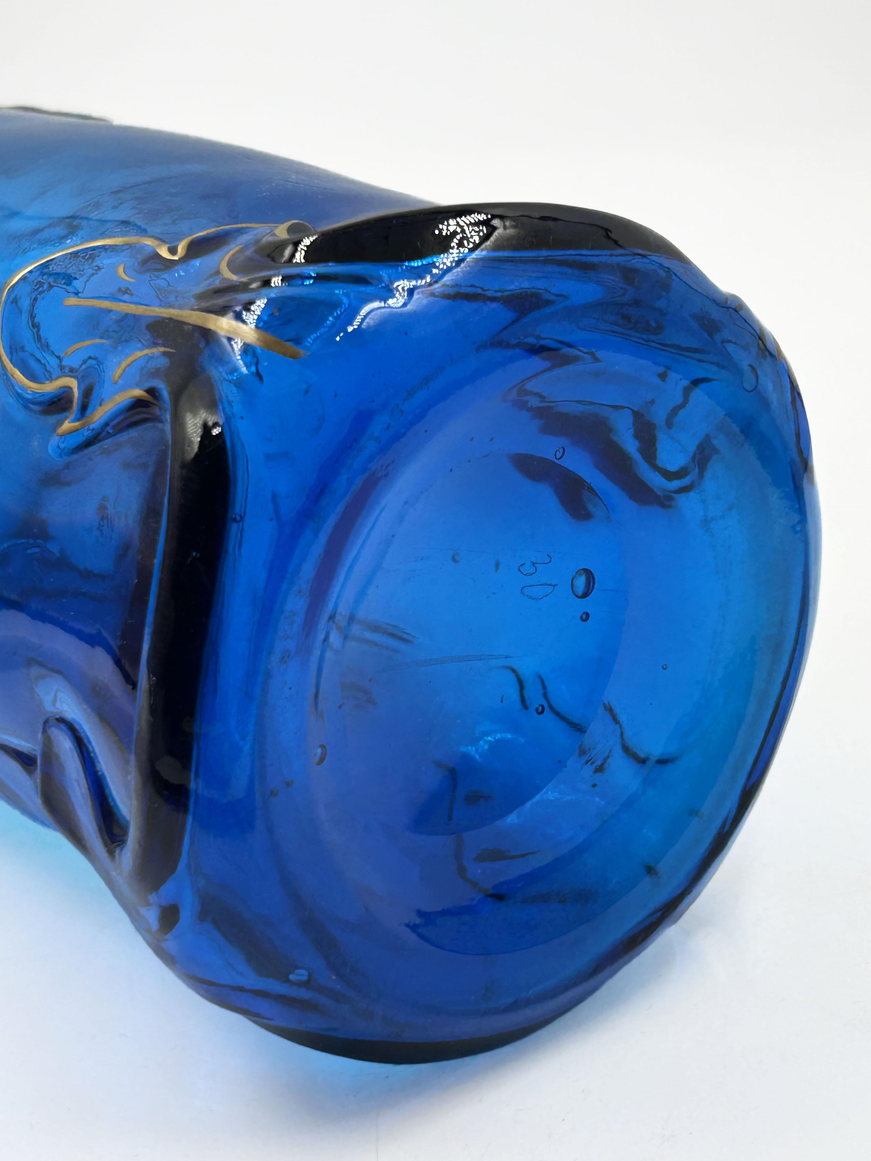 Fatto a mano Antico vaso da farmacia in vetro Art Nouveau in vendita