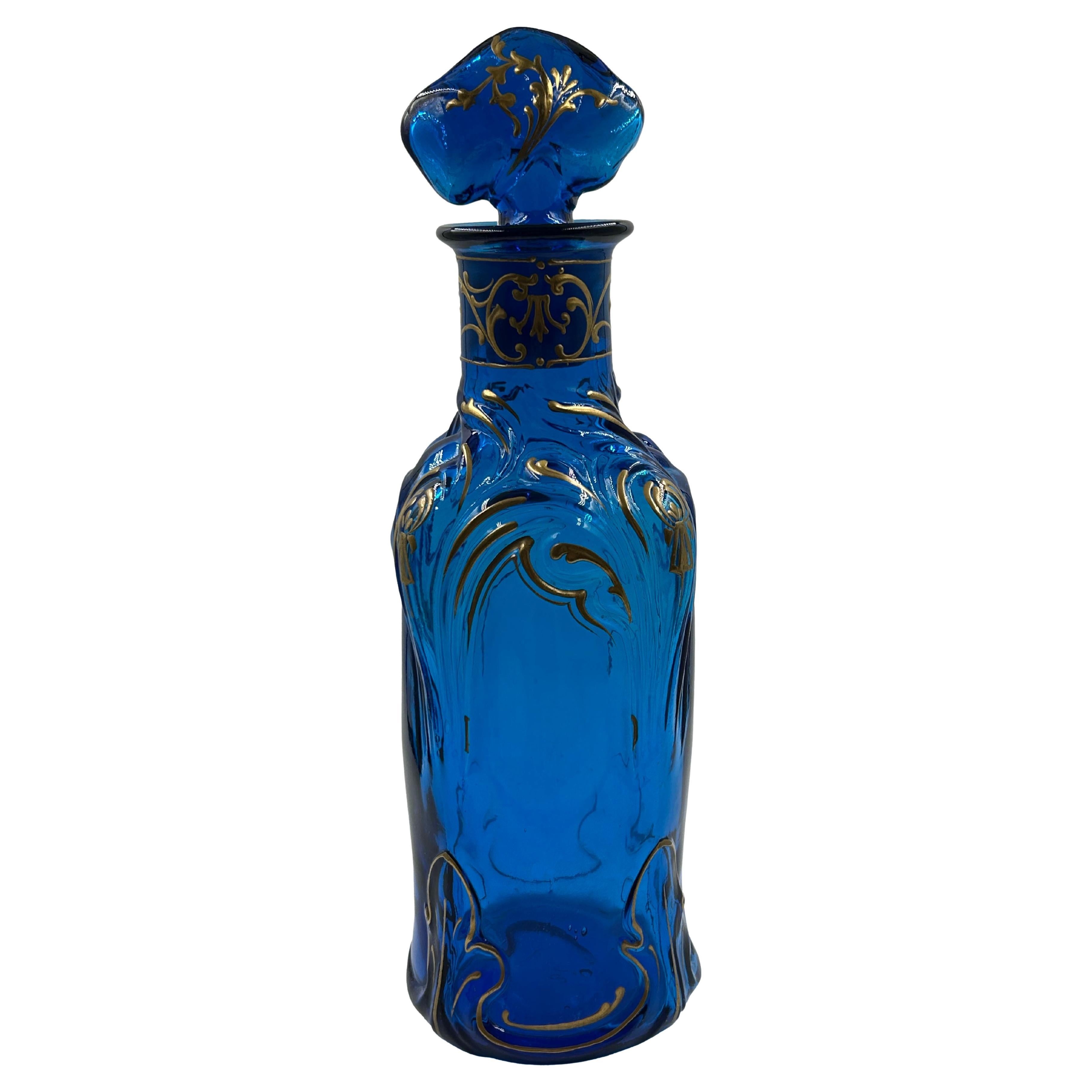 Antique Art Nouveau glass apothecary jar