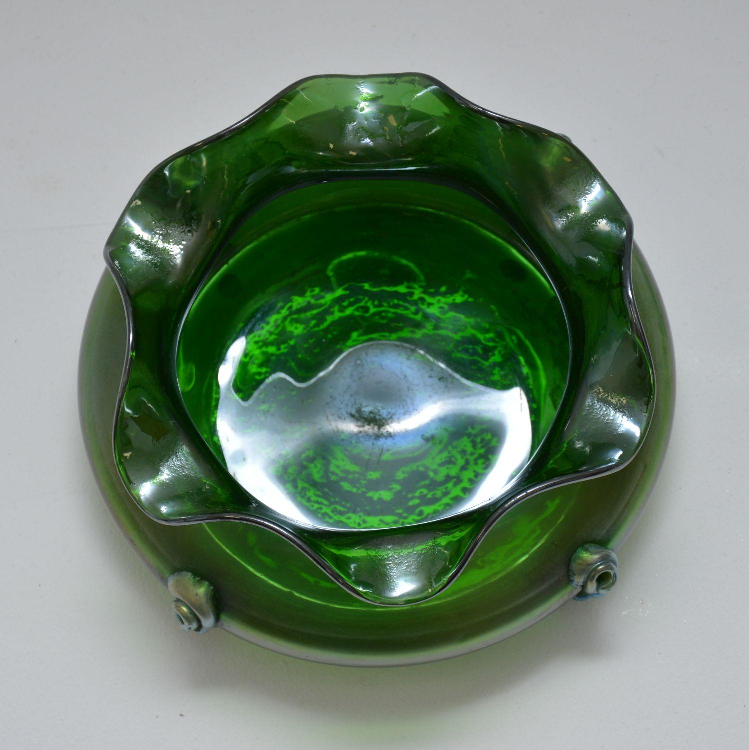 Antique Art Nouveau Glass Bowl 4