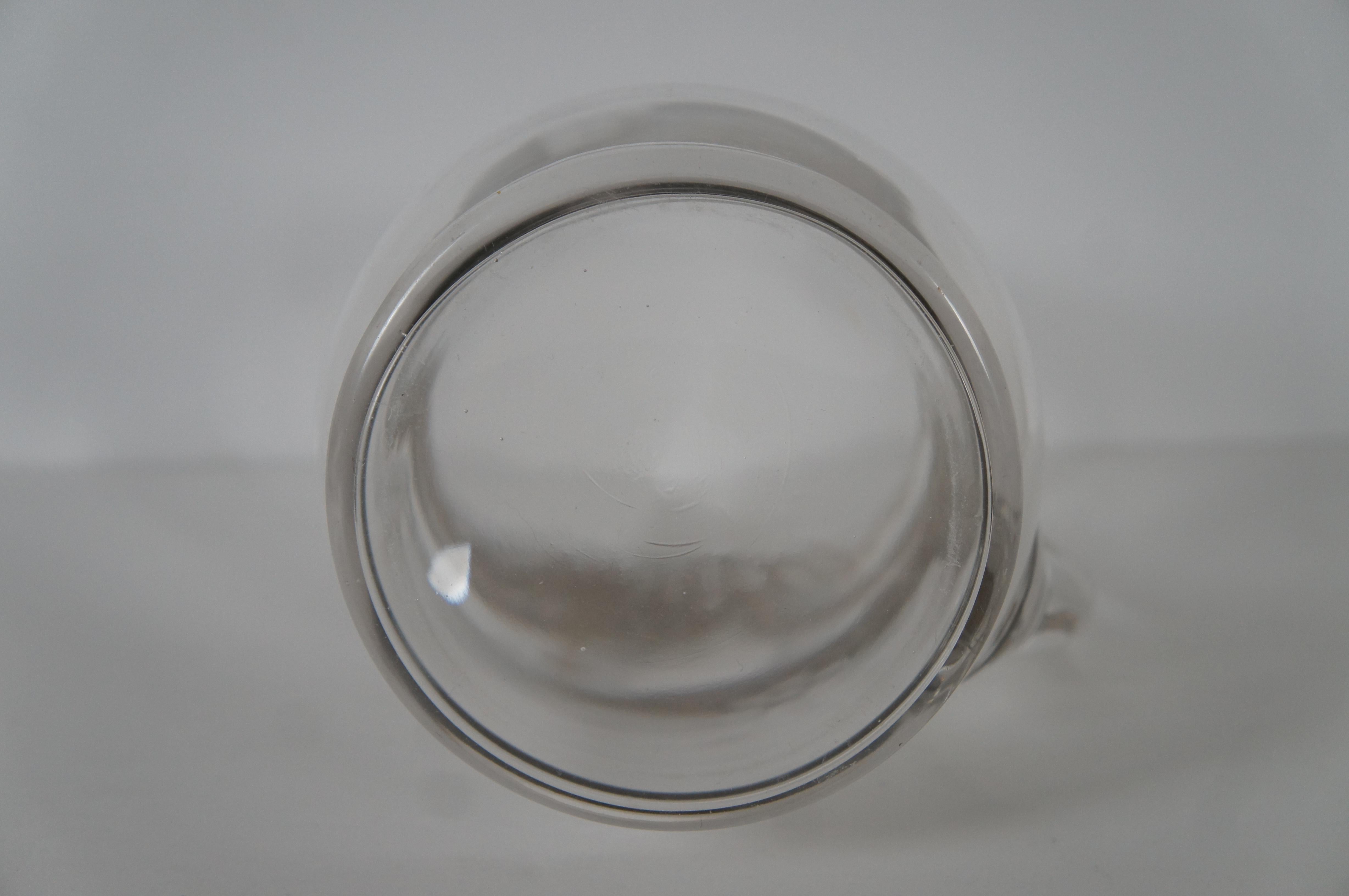 Antigua jarra de agua Art Nouveau de cristal con incrustaciones florales de plata de ley 8 pulgadas en venta 1