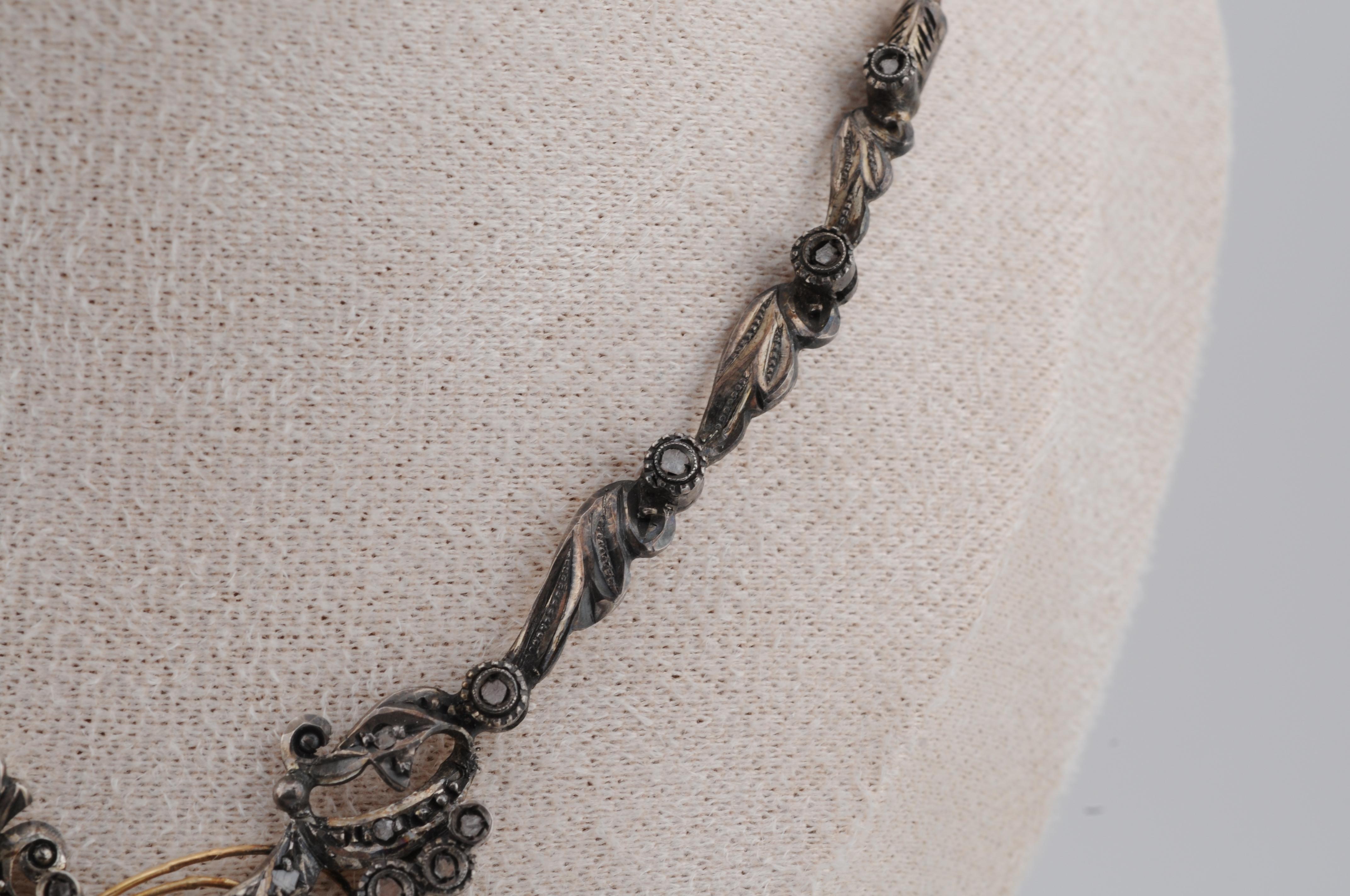 Antike Jugendstil-Goldkette aus Gold mit Rubin-Diamant und Perle im Angebot 5