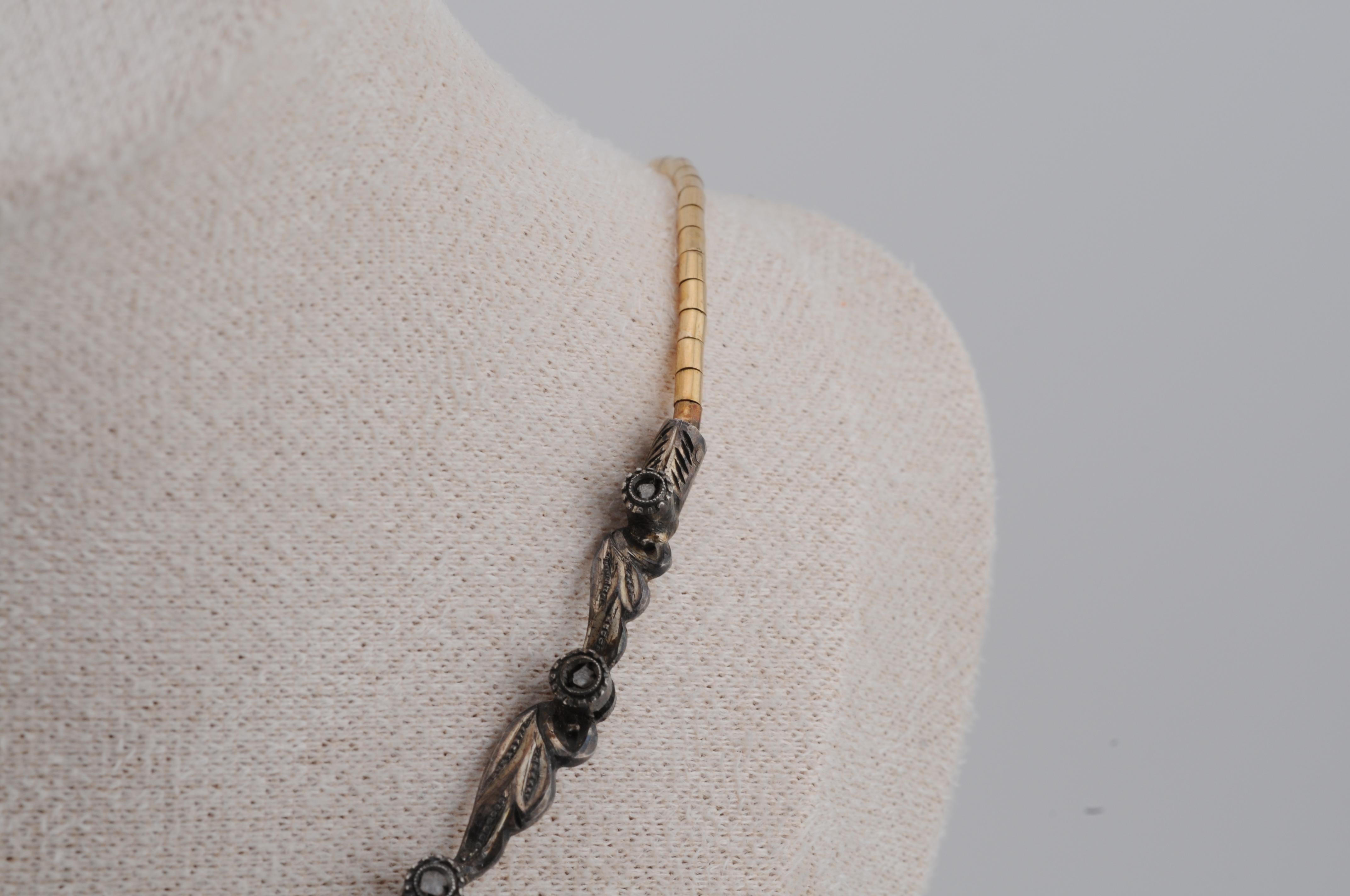 Antike Jugendstil-Goldkette aus Gold mit Rubin-Diamant und Perle im Angebot 6