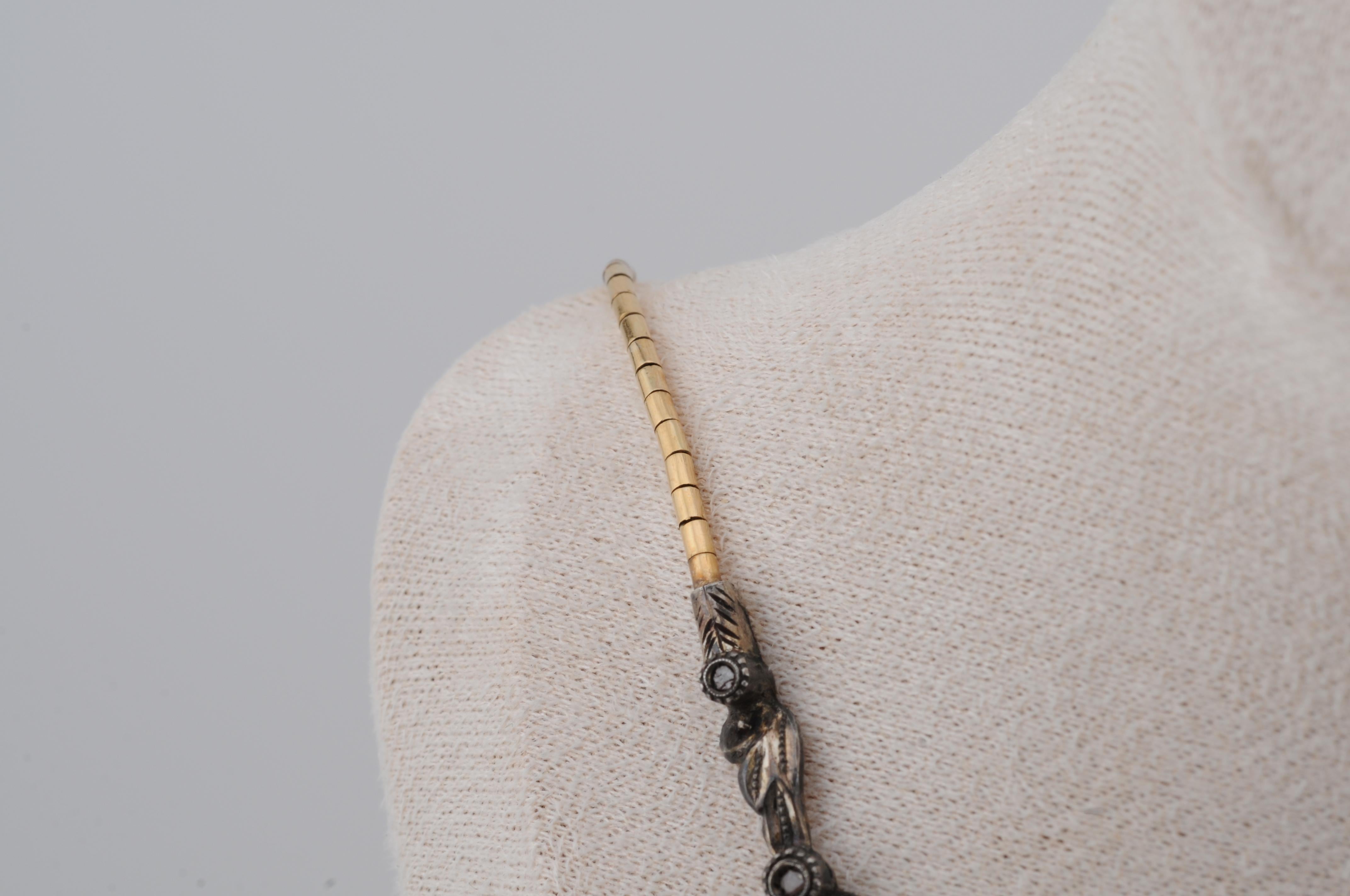 Antike Jugendstil-Goldkette aus Gold mit Rubin-Diamant und Perle im Angebot 4