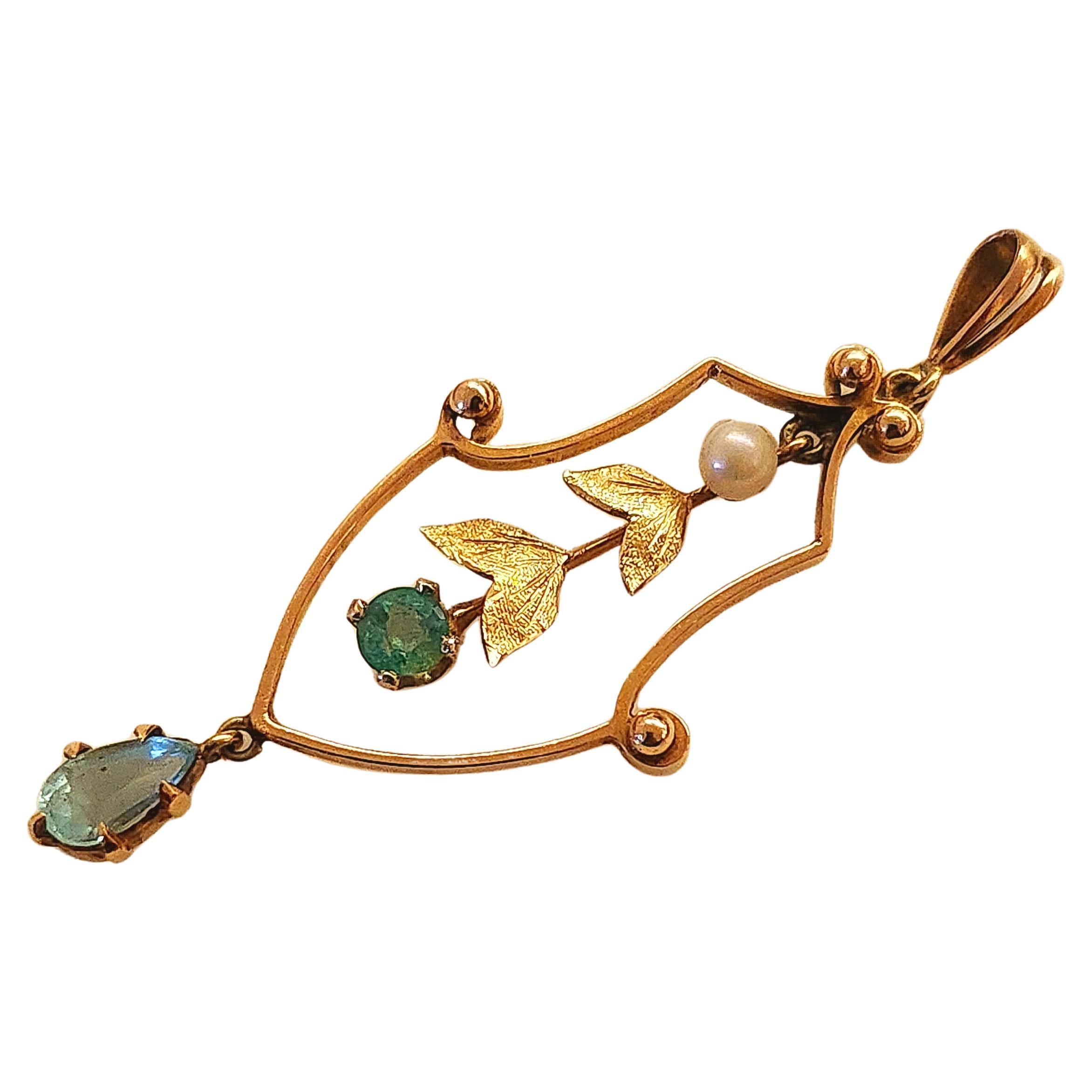 Donna Ciondolo in oro Art Nouveau antico in vendita