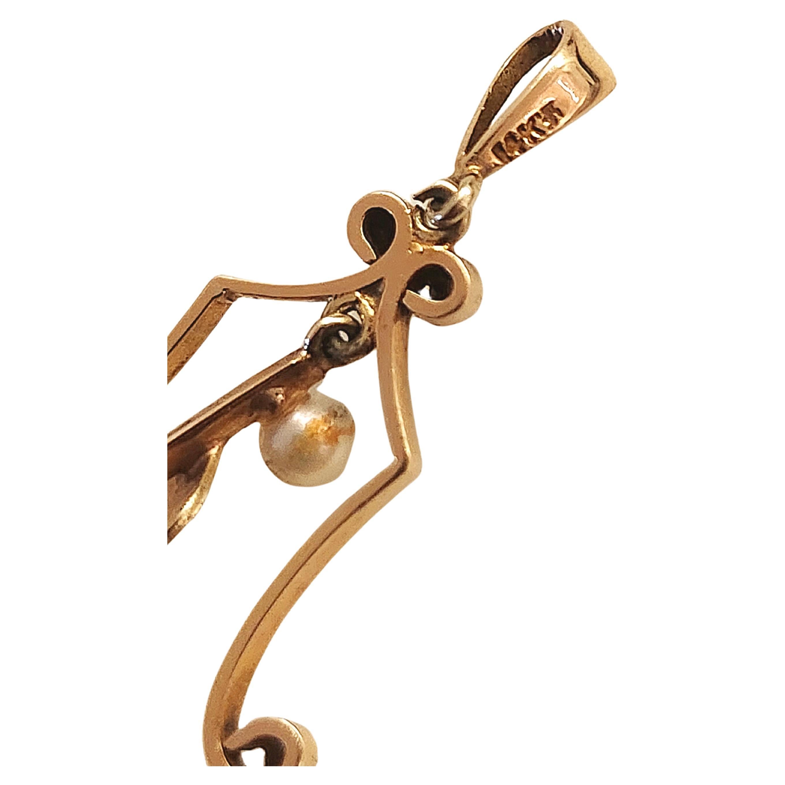Ciondolo in oro Art Nouveau antico in vendita 1