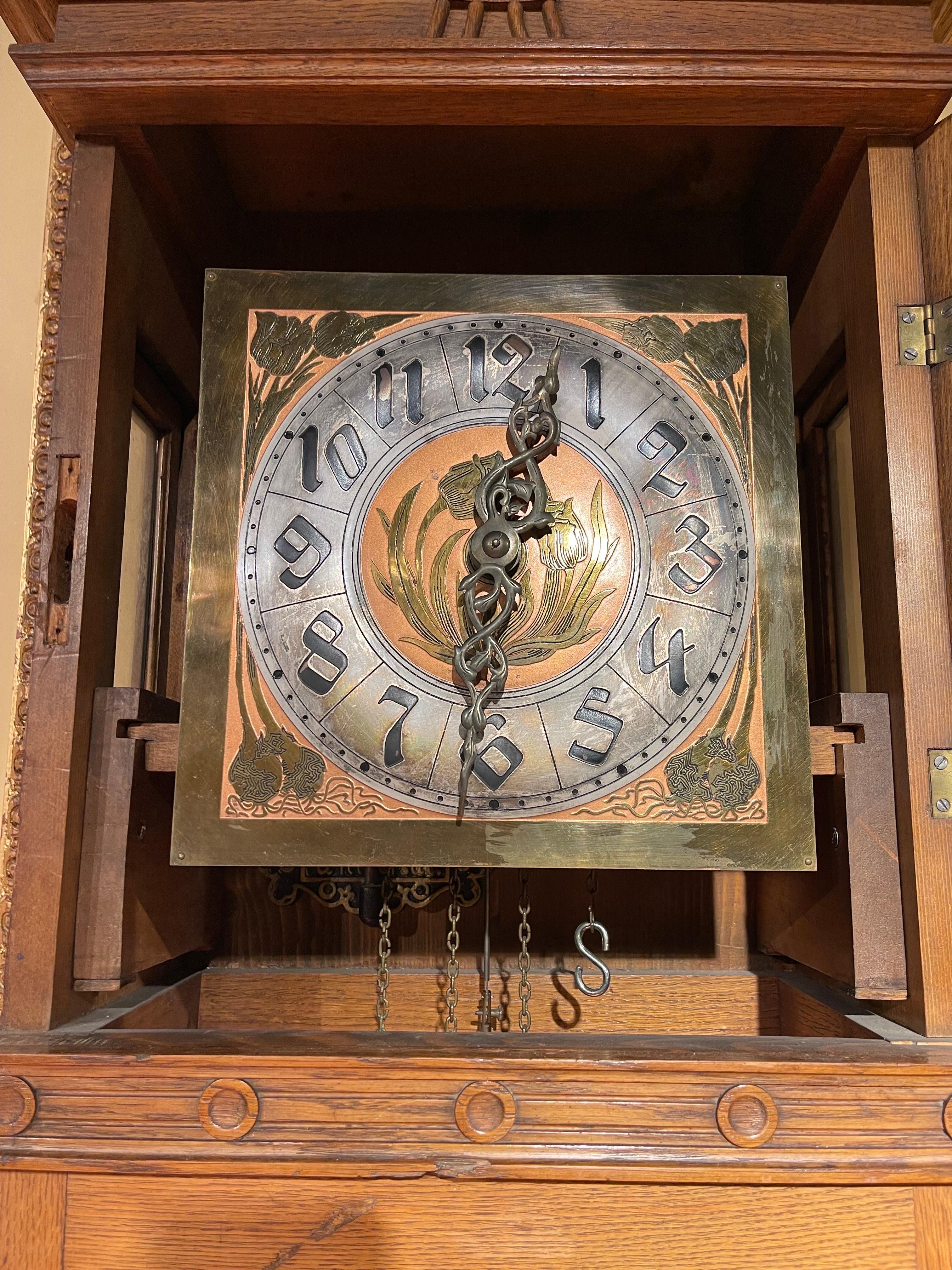 Antique Art Nouveau Grandfather Clock, Germany, 1900 3