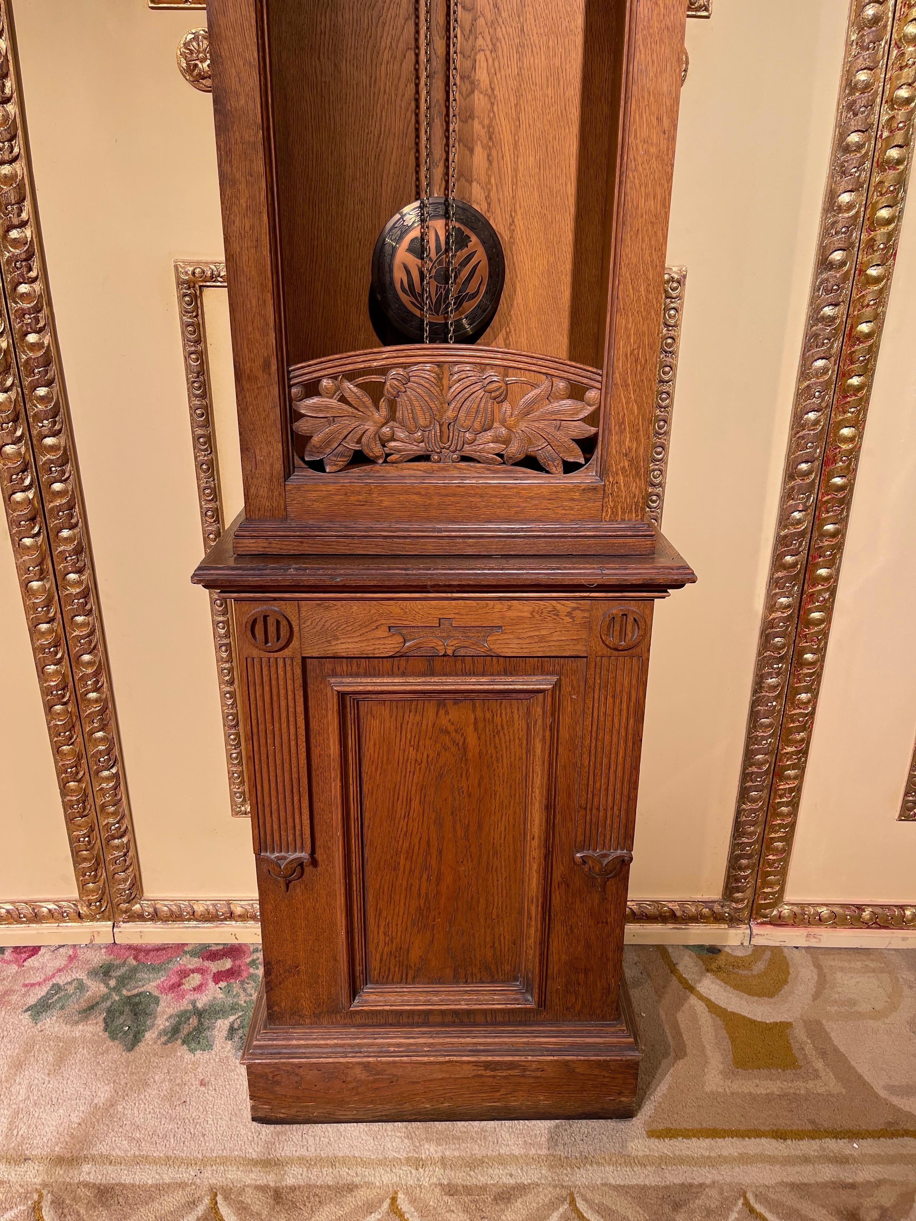 Hand-Carved Antique Art Nouveau Grandfather Clock, Germany, 1900