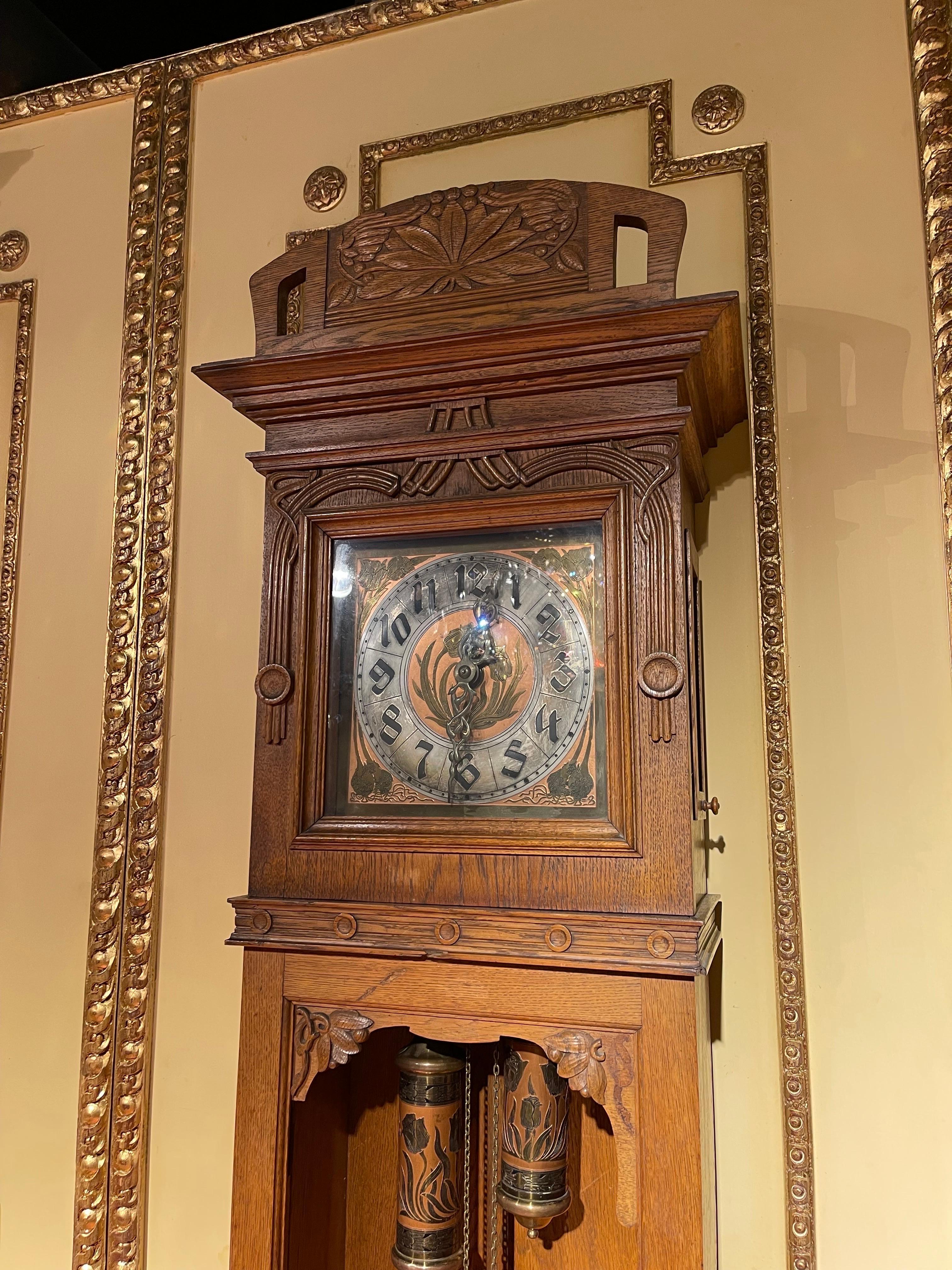 20th Century Antique Art Nouveau Grandfather Clock, Germany, 1900