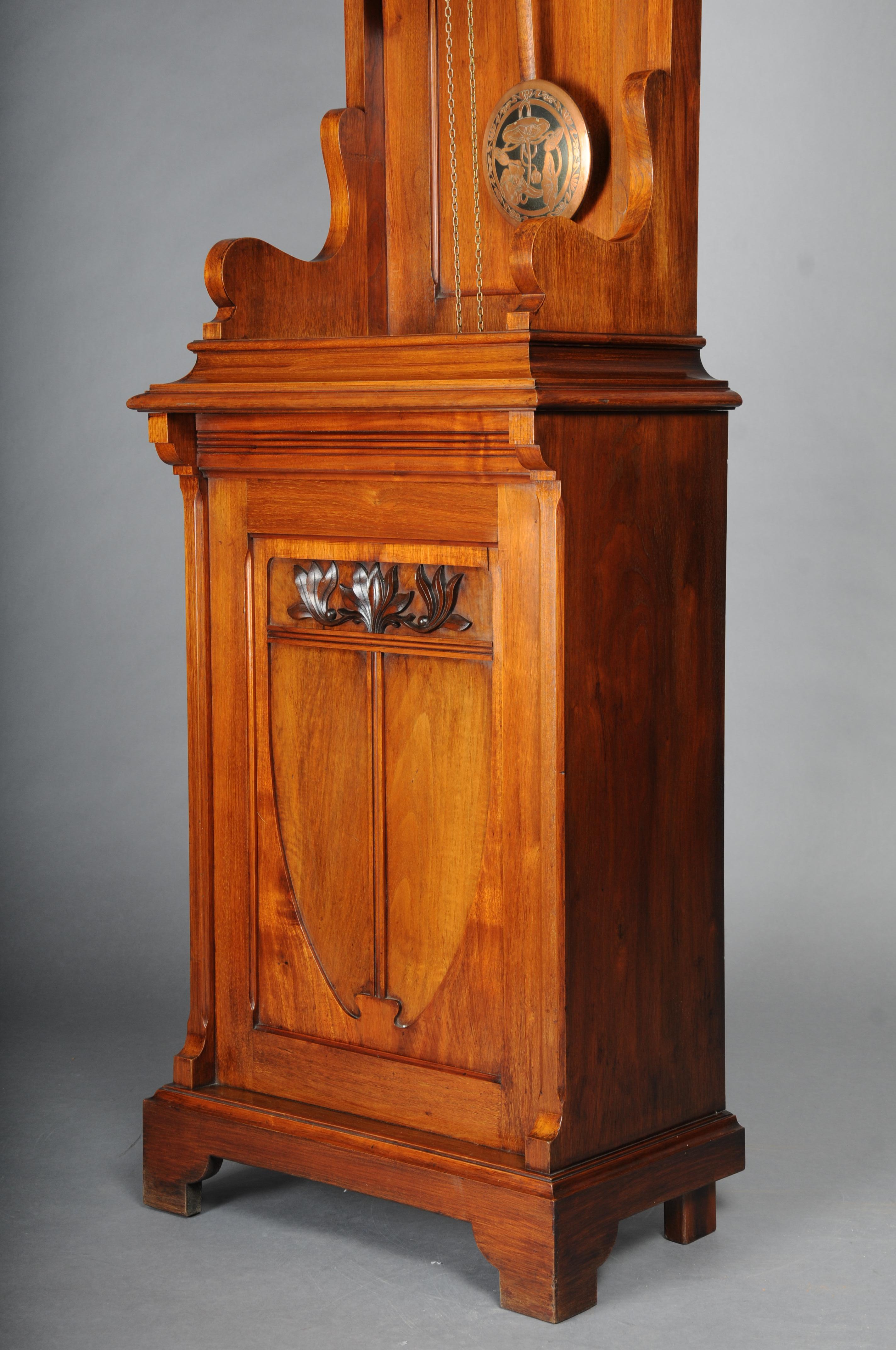 Antiguo Reloj de pie Art Nouveau, caoba Alemania, 1900 en venta 4