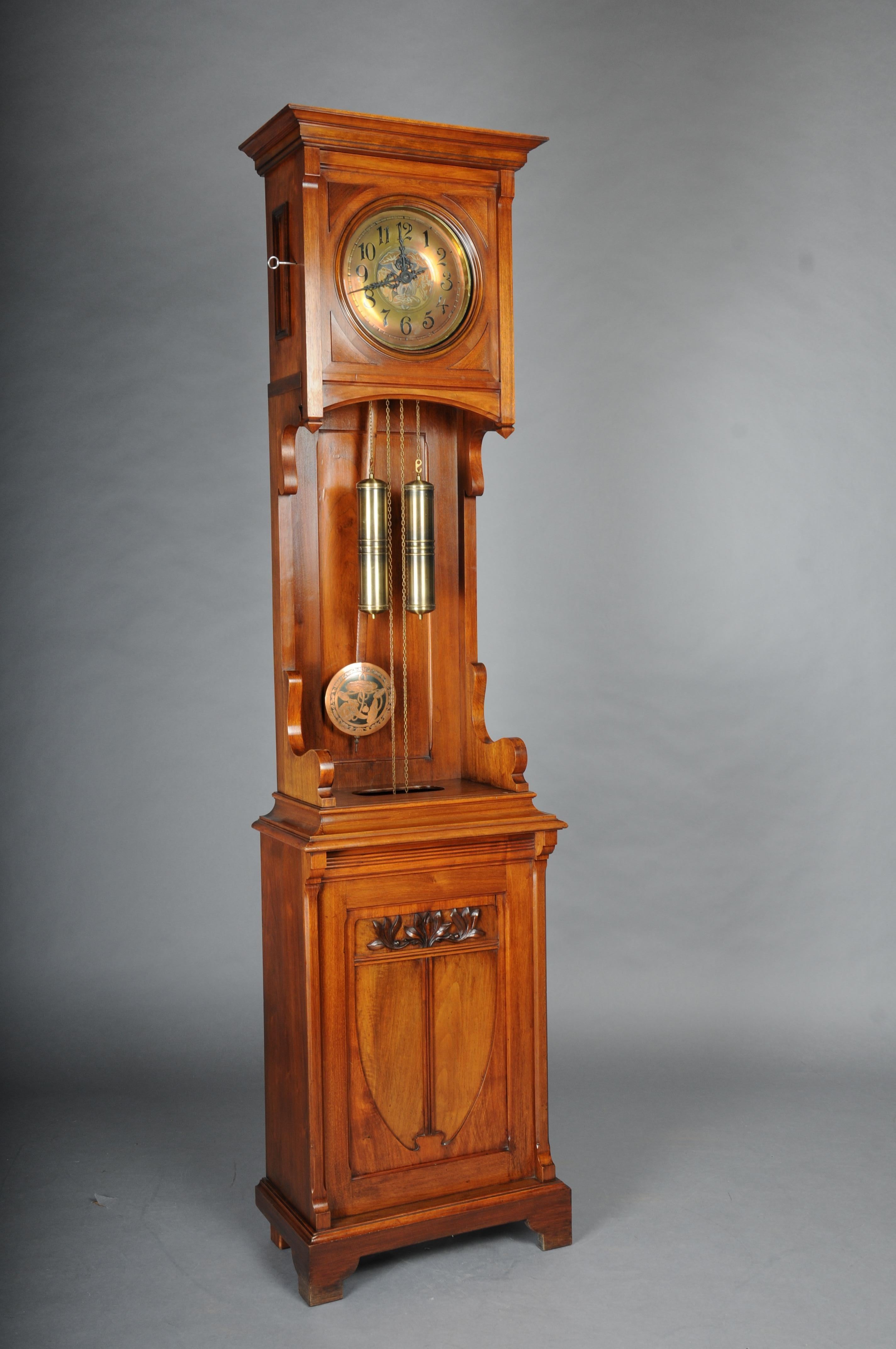 Antiguo Reloj de pie Art Nouveau, caoba Alemania, 1900 en venta 5
