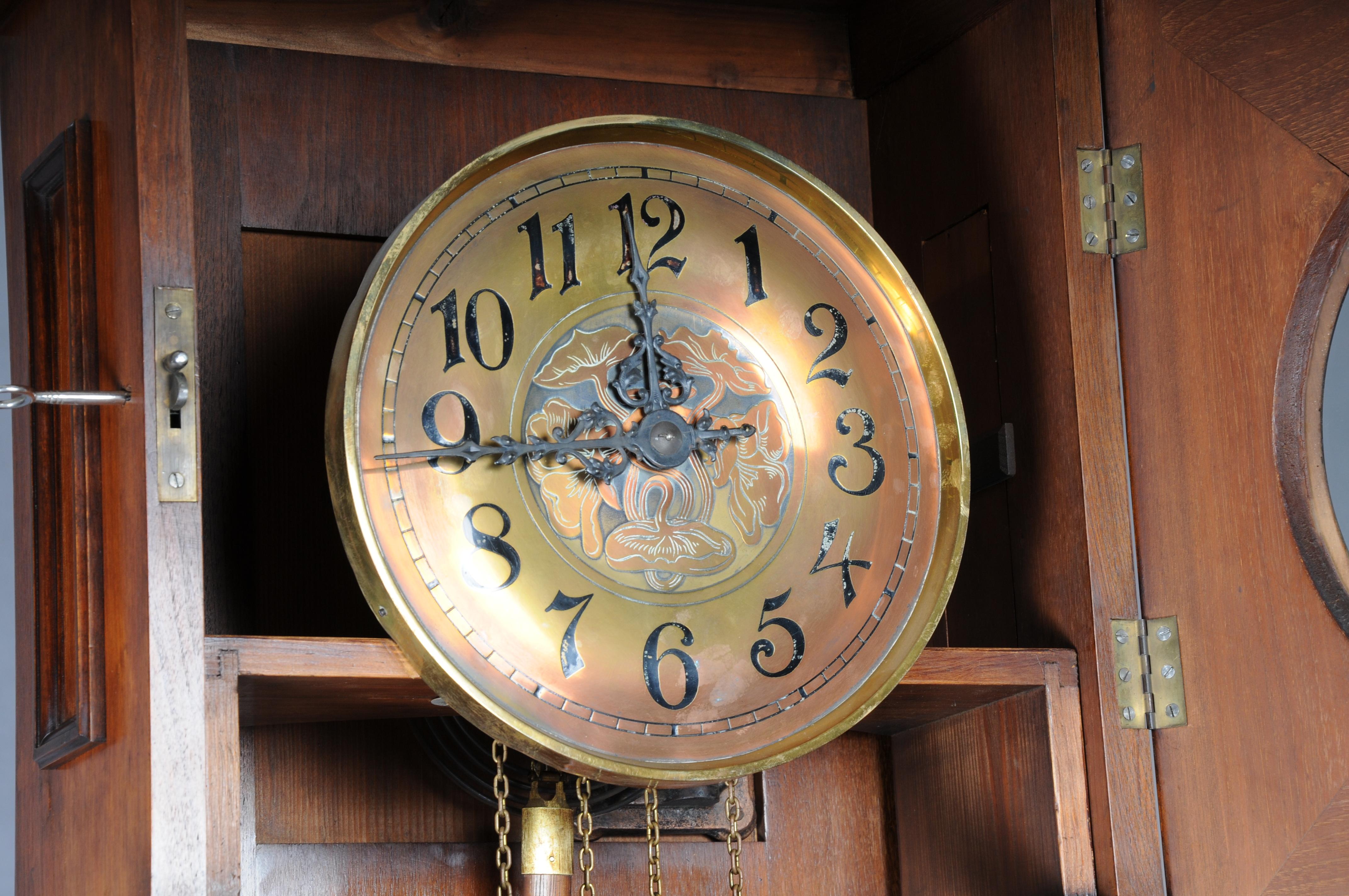 Antiguo Reloj de pie Art Nouveau, caoba Alemania, 1900 en venta 7