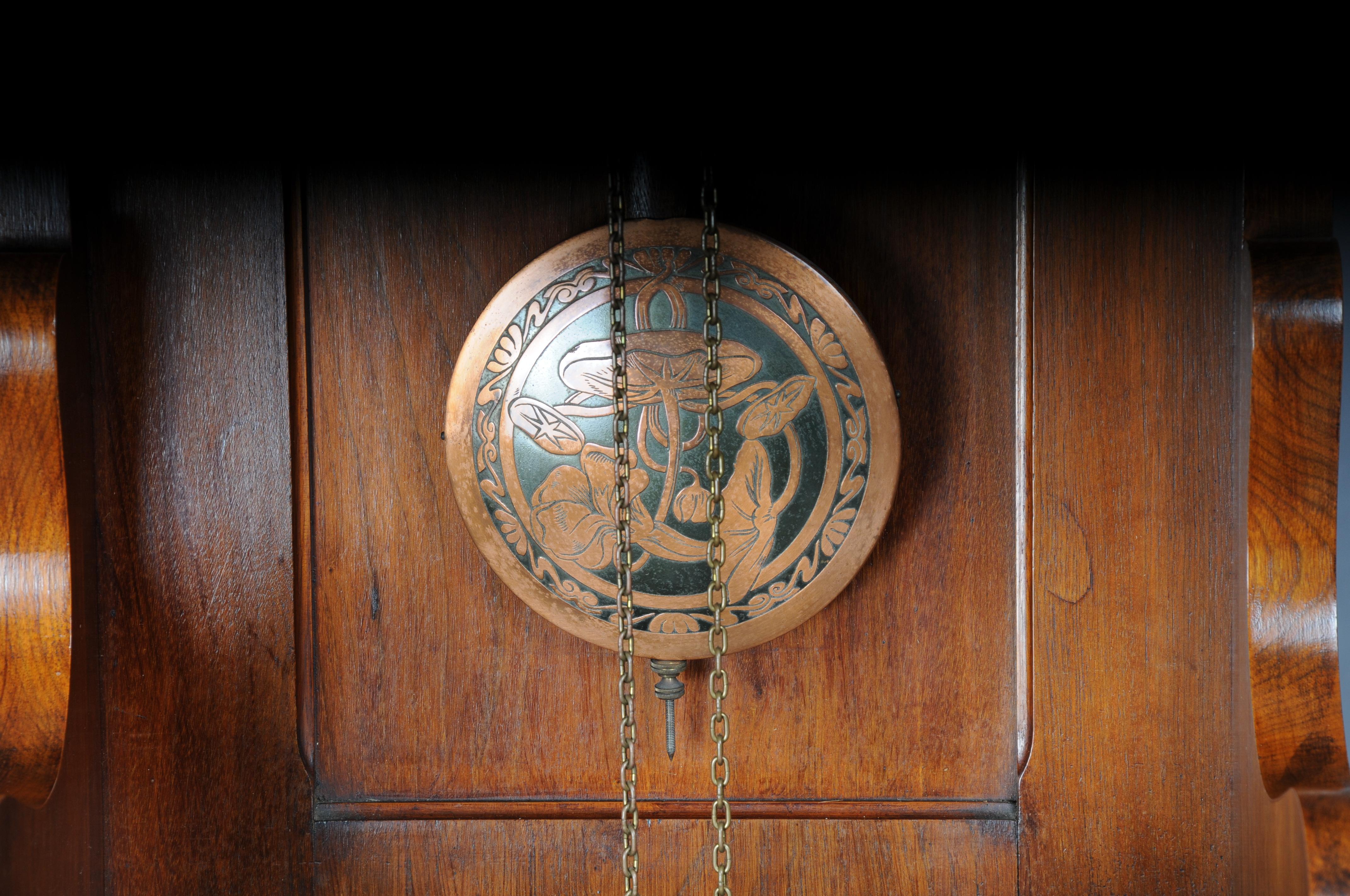 Antiguo Reloj de pie Art Nouveau, caoba Alemania, 1900 en Bueno estado para la venta en Berlin, DE