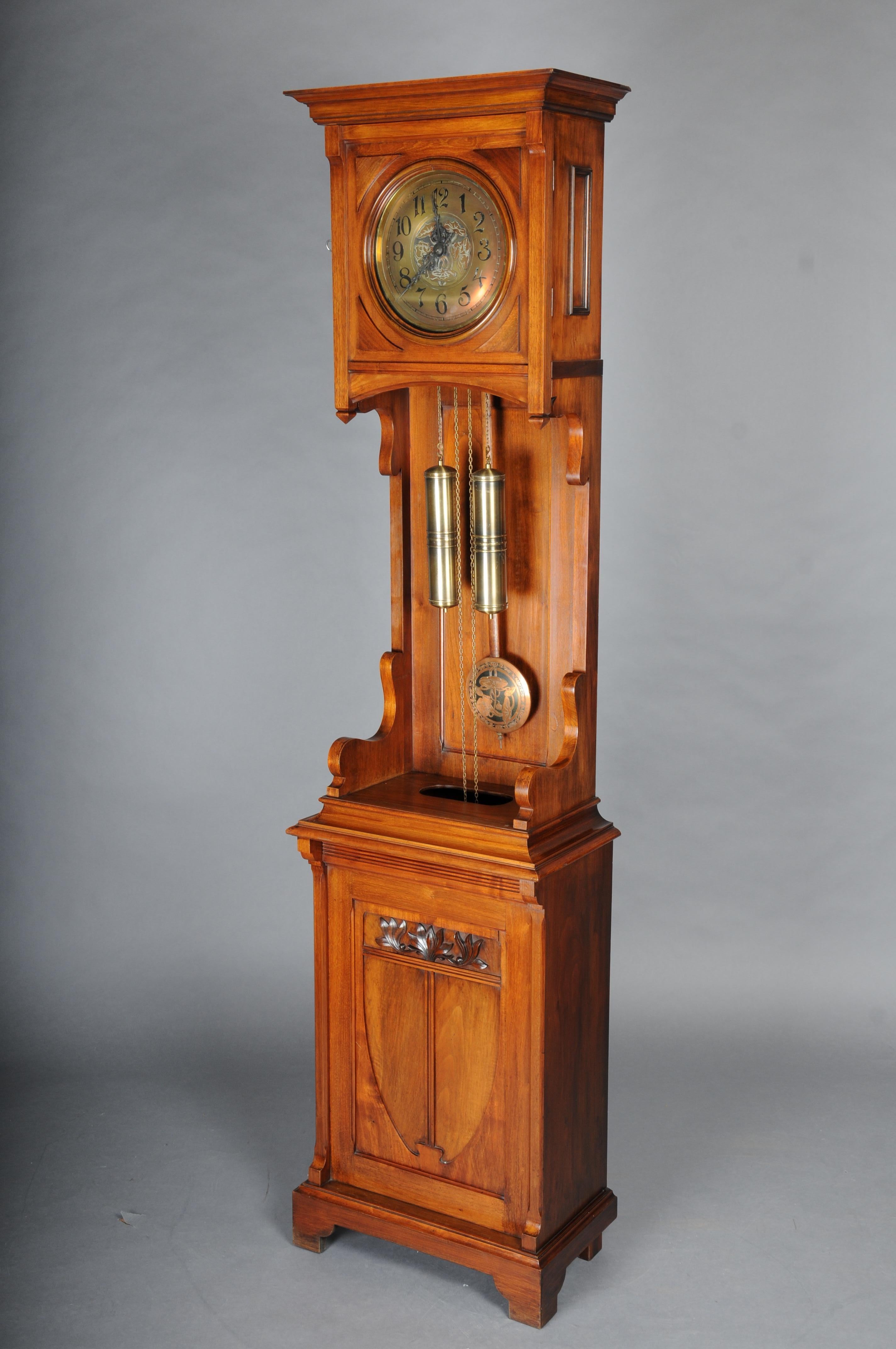 Antiguo Reloj de pie Art Nouveau, caoba Alemania, 1900 en venta 1