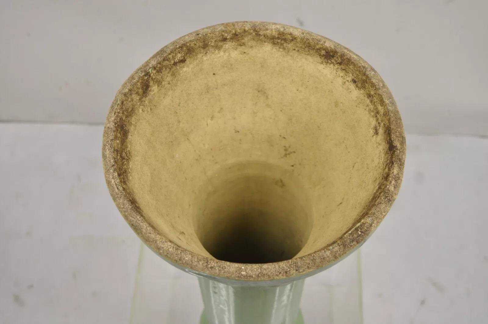 Ancienne colonne en céramique vitrifiée Greene & Greene Green Planter Pedestal Base en vente 1