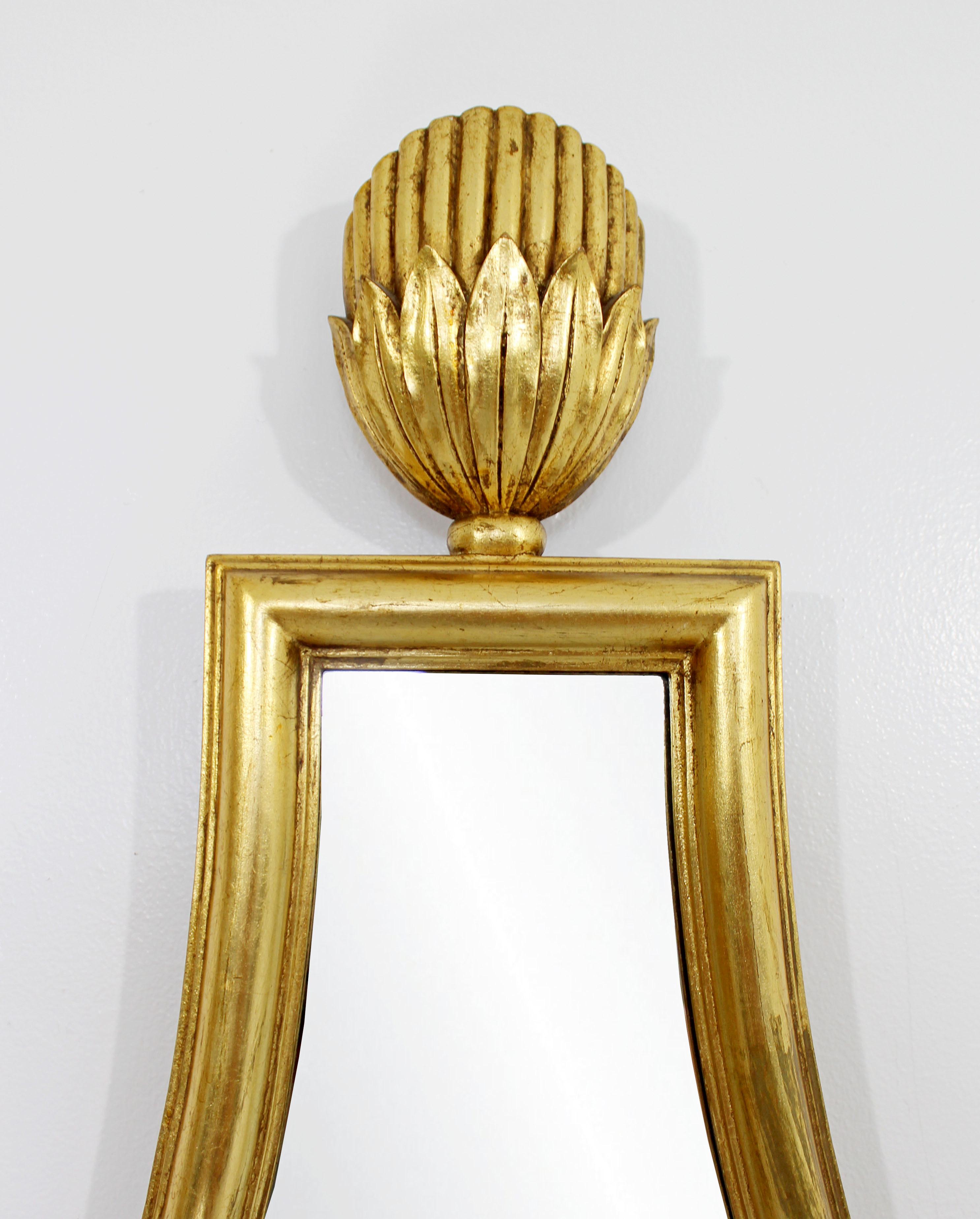 Antique Art Nouveau Hollywood Regency Gold Gilt Ornate Wall Mirror 1