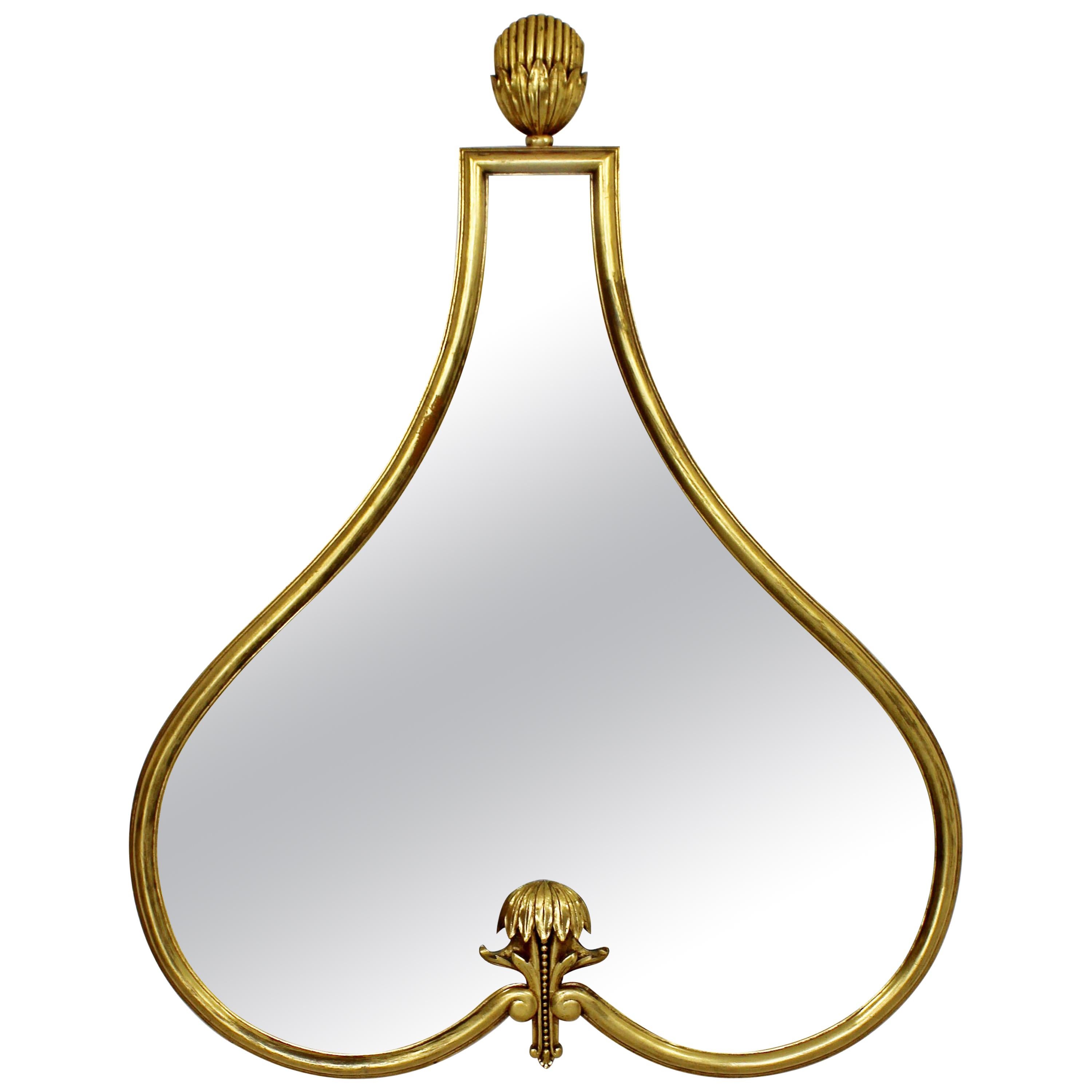 Antique Art Nouveau Hollywood Regency Gold Gilt Ornate Wall Mirror