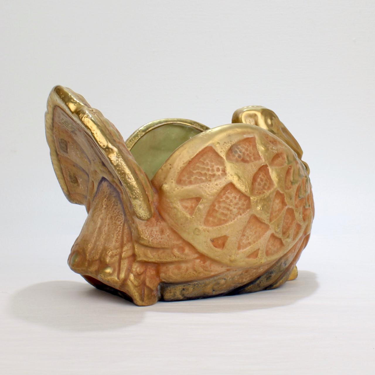 Antique Art Nouveau Imperial Amphora Pottery Turkey-Form Jardinière or Vase 3