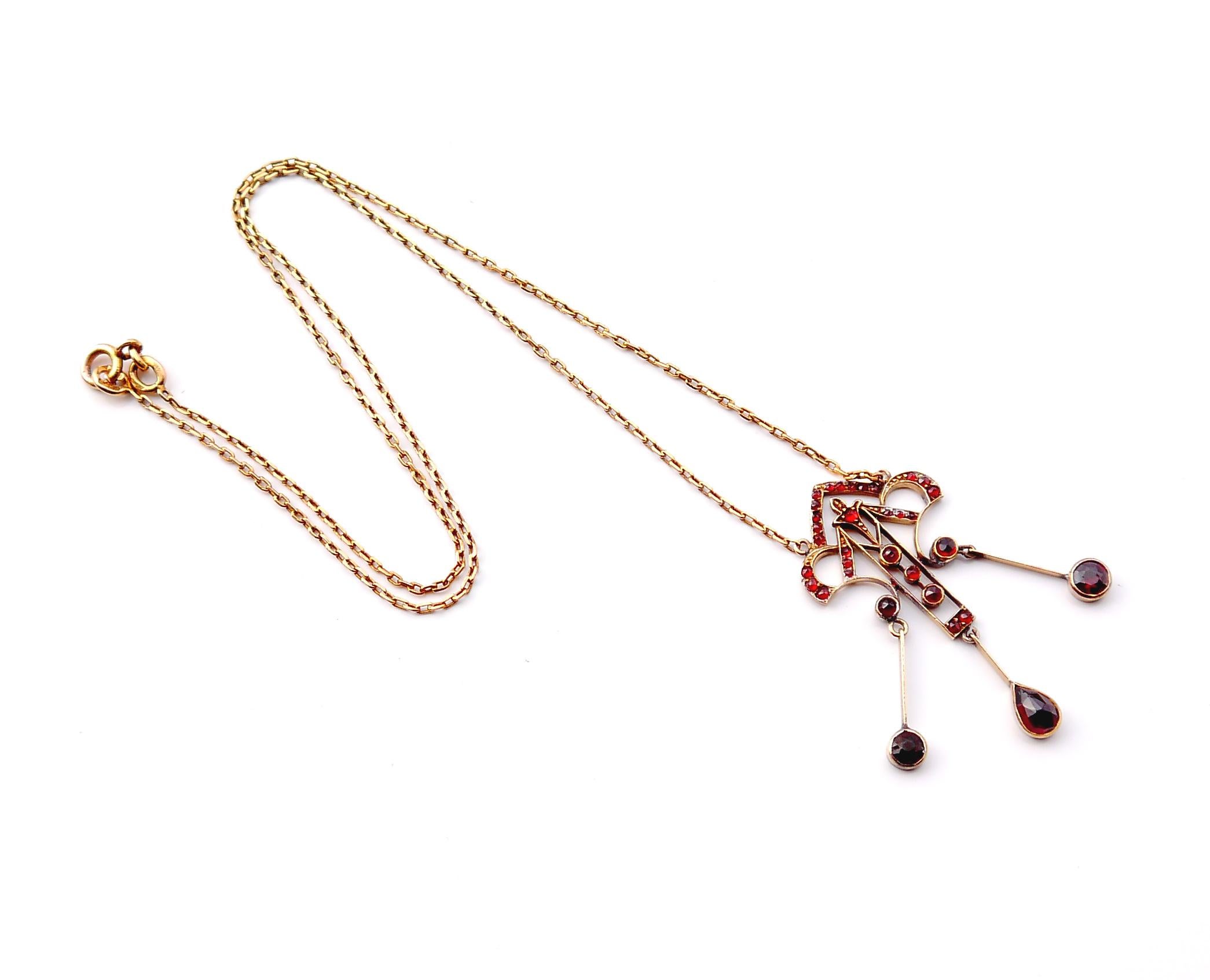 Art nouveau antique  Pendentif en or 14 carats massif 56/8,5 g en vente 6