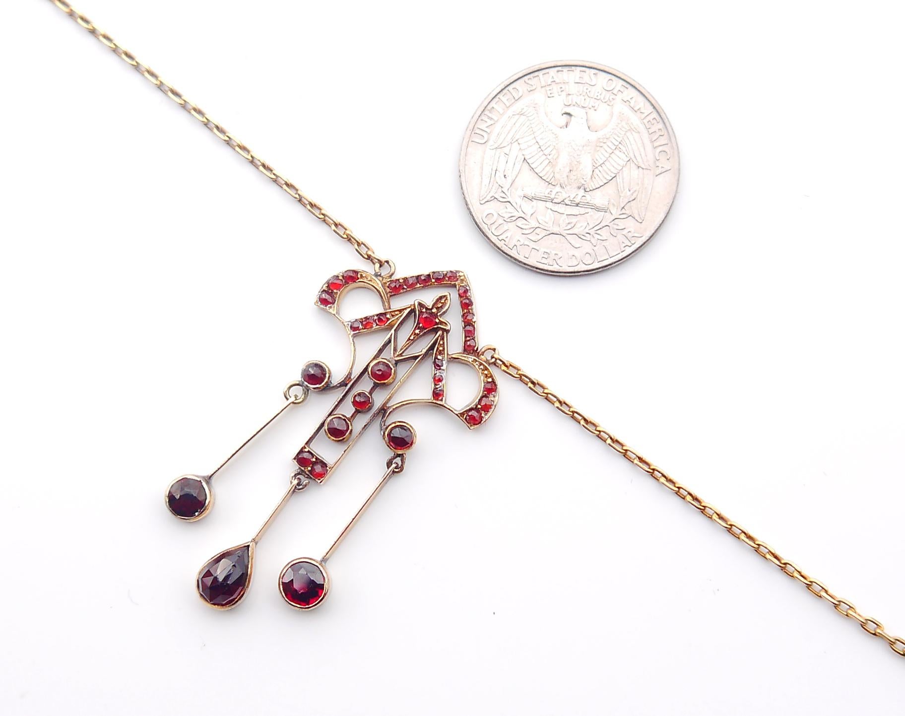 Art nouveau antique  Pendentif en or 14 carats massif 56/8,5 g en vente 7