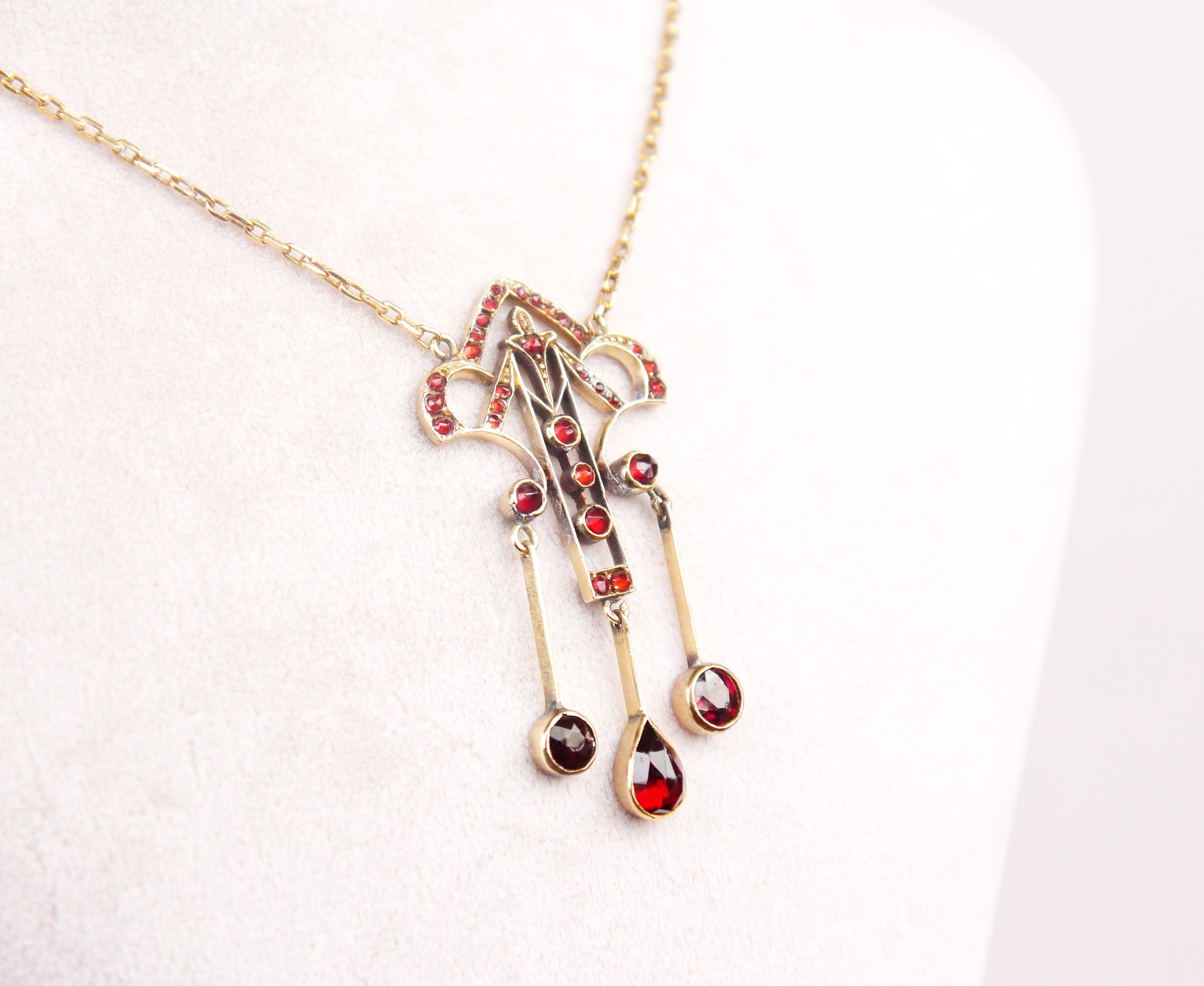 Taille rose Art nouveau antique  Pendentif en or 14 carats massif 56/8,5 g en vente