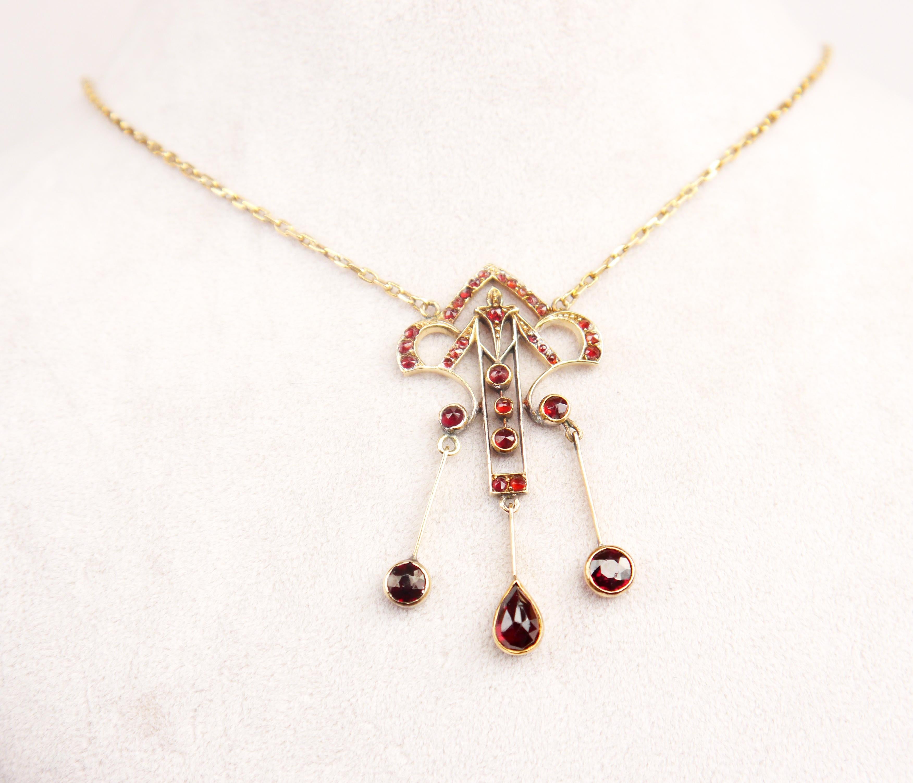Art nouveau antique  Pendentif en or 14 carats massif 56/8,5 g en vente 2