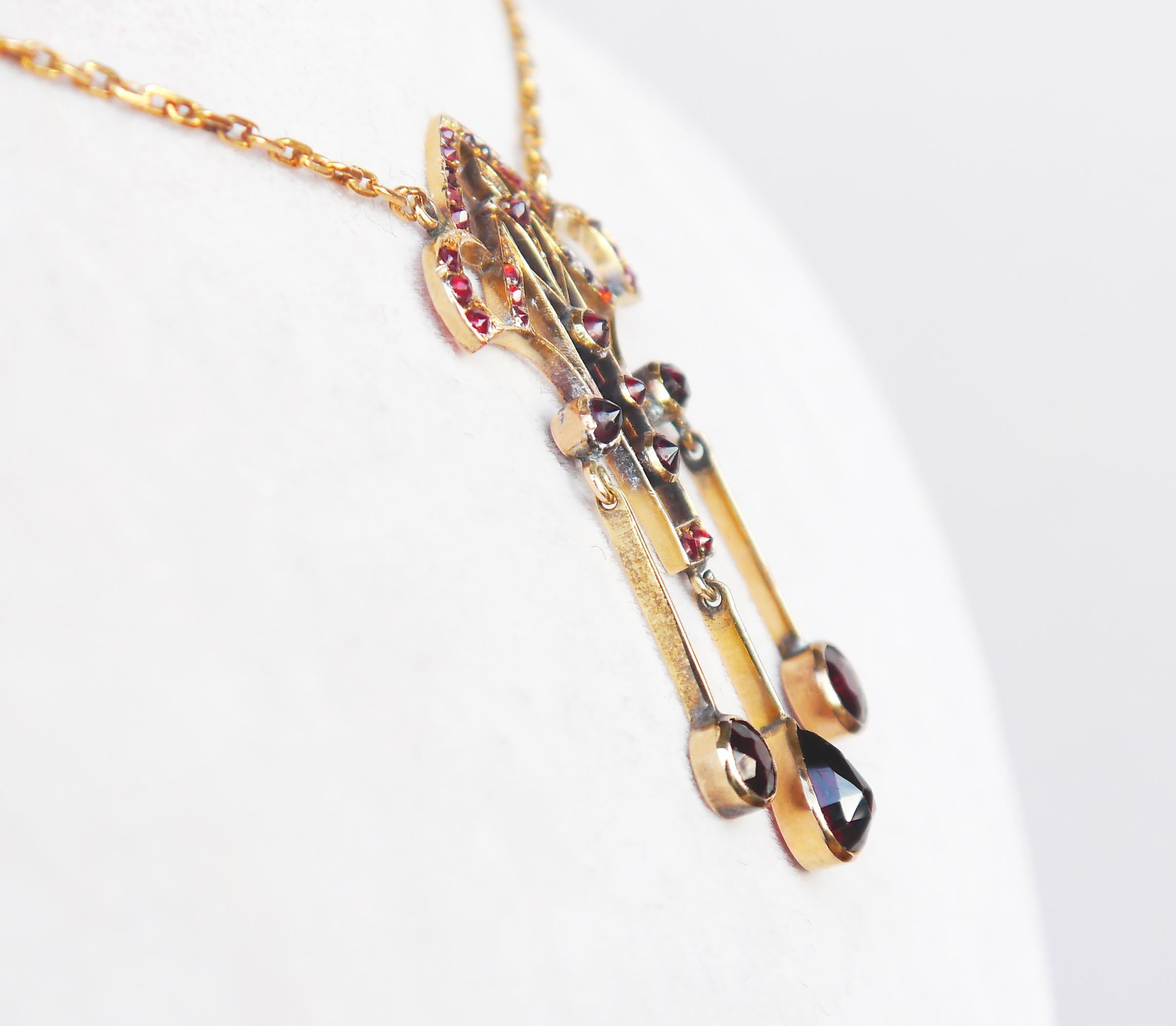 Art nouveau antique  Pendentif en or 14 carats massif 56/8,5 g en vente 3