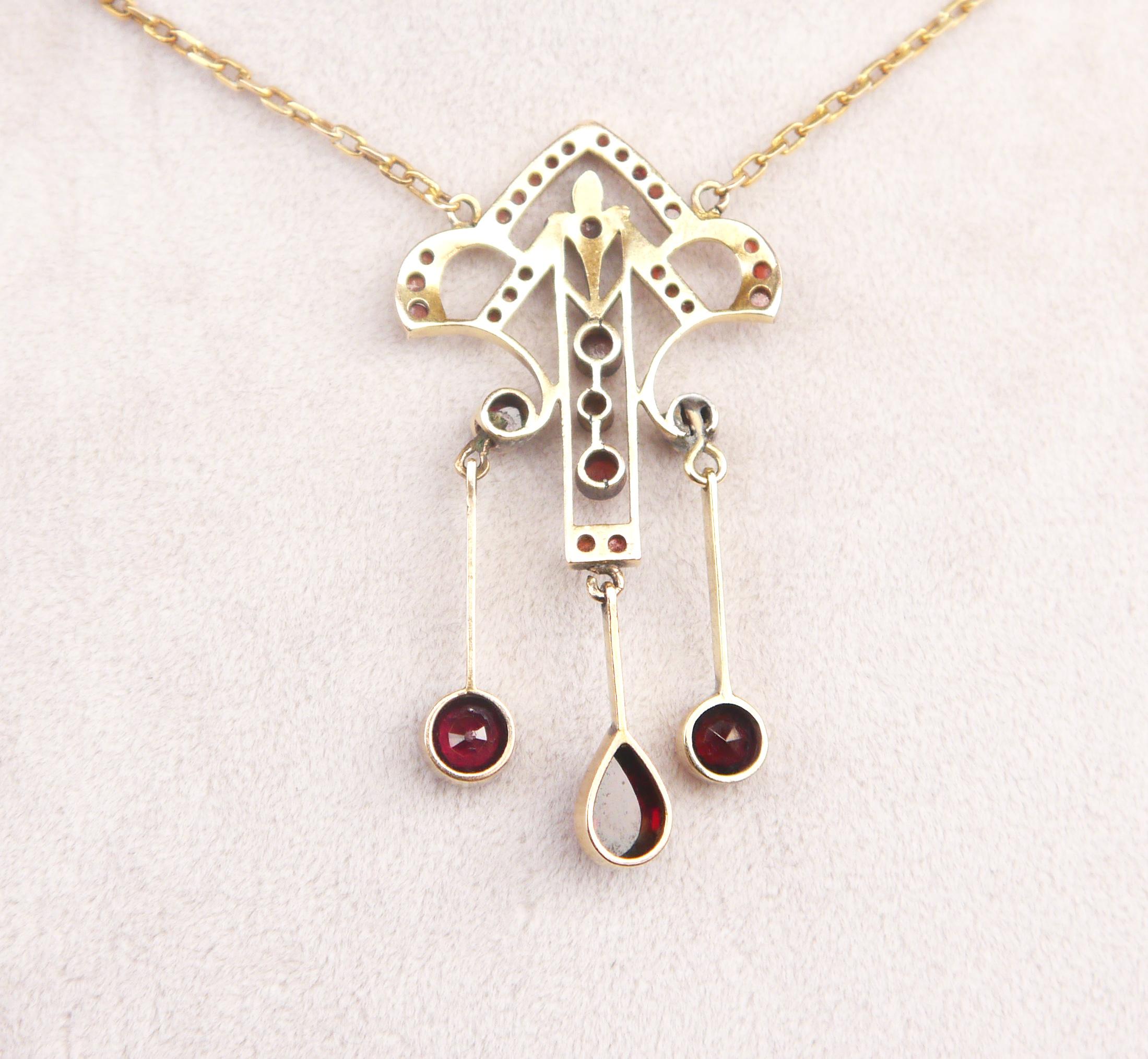 Art nouveau antique  Pendentif en or 14 carats massif 56/8,5 g en vente 4