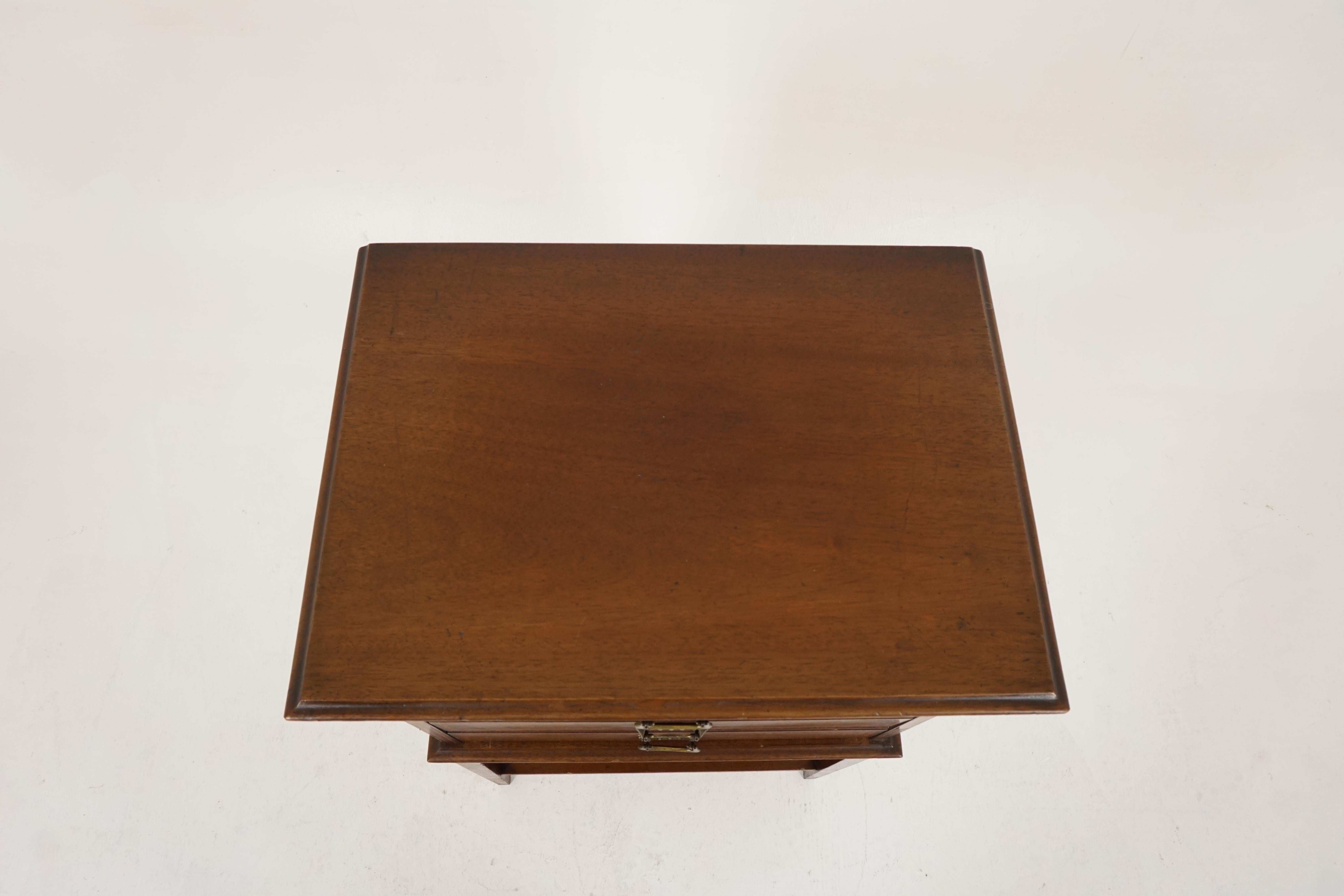 Scottish Antique Art Nouveau, Inlaid Mahogany, 4-Drawer Music/Filing Cabinet, 1910, B2149