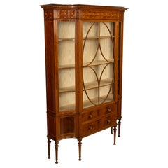 Vetrina da esposizione d'epoca in mogano intarsiato in stile Art Nouveau, Waring Gillow