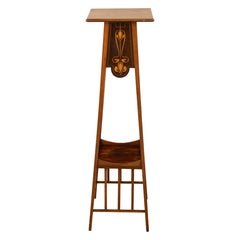Antique Art Nouveau Inlaid Mahogany Leonard Wyburd Liberty & Co Plant Stand 1905
