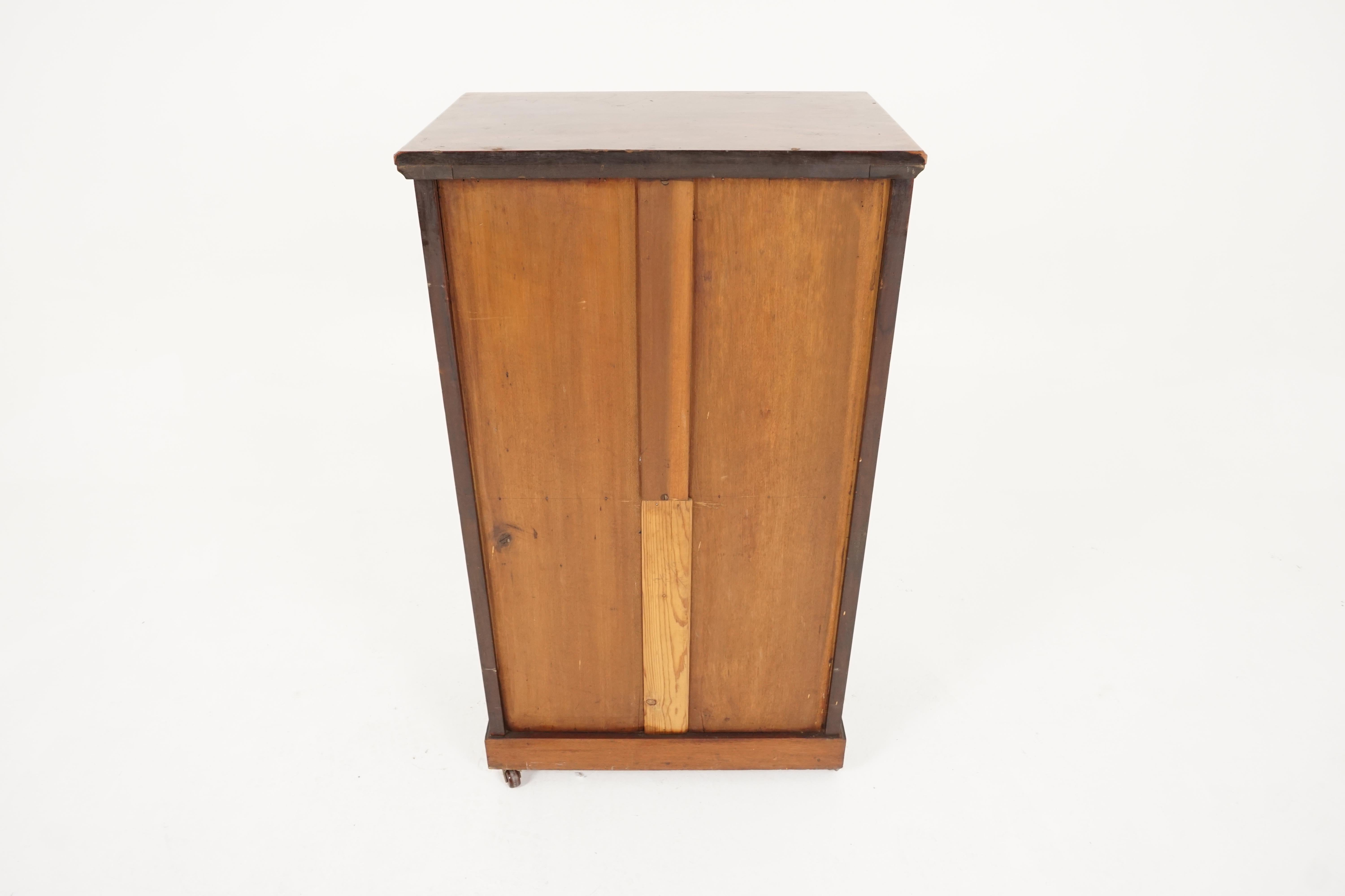 Ancienne armoire à musique Art nouveau en bois incrusté, Écosse, 1900, H129 en vente 3