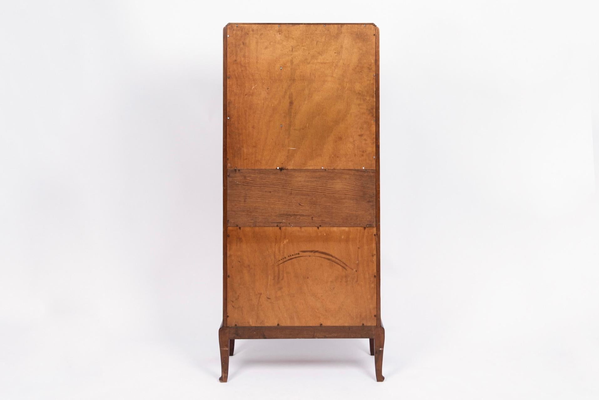 Antique Art Nouveau Inlaid Wooden Cabinet by Majorelle, France, Signed For Sale 8