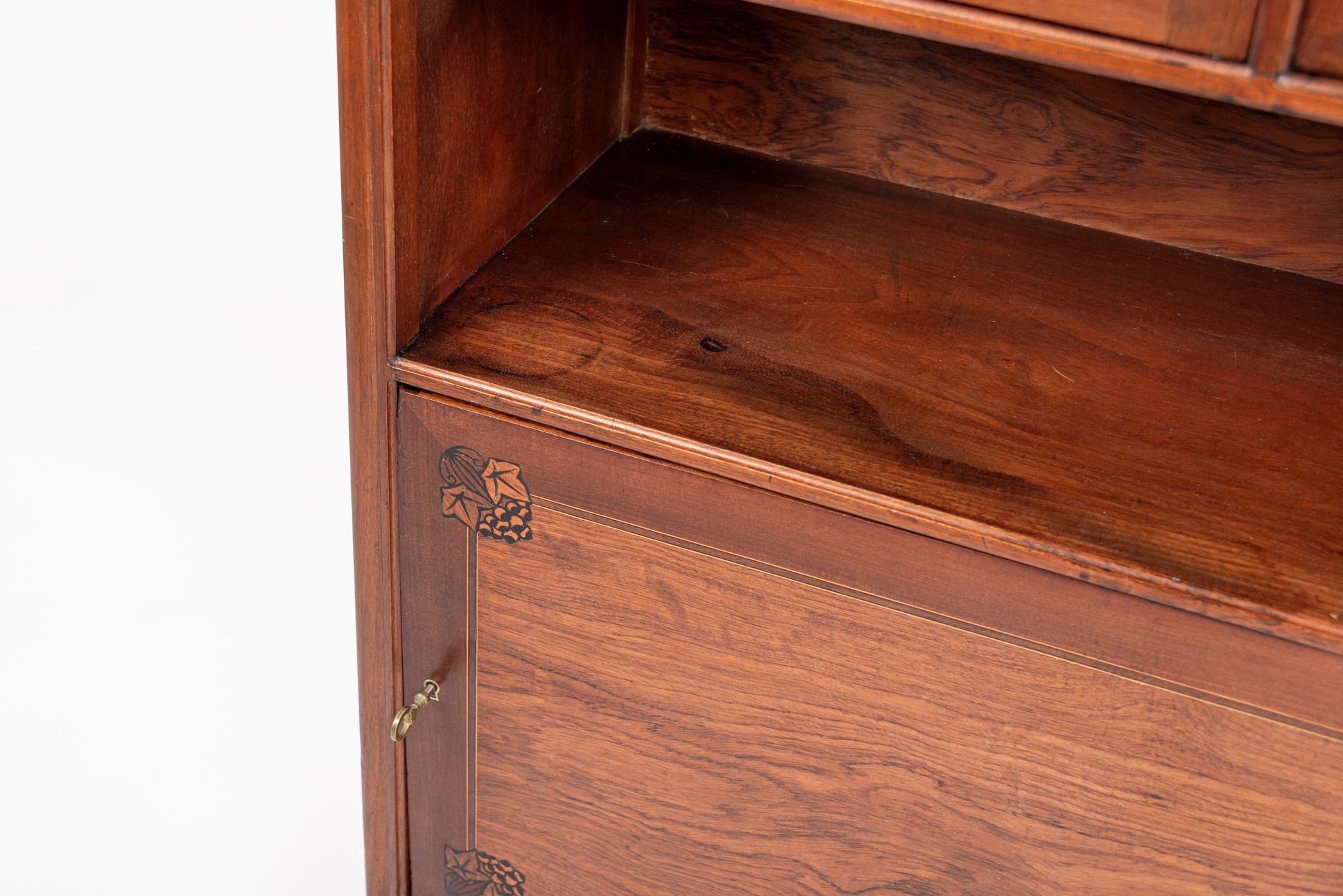 Antique Art Nouveau Inlaid Wooden Cabinet by Majorelle, France, Signed For Sale 2