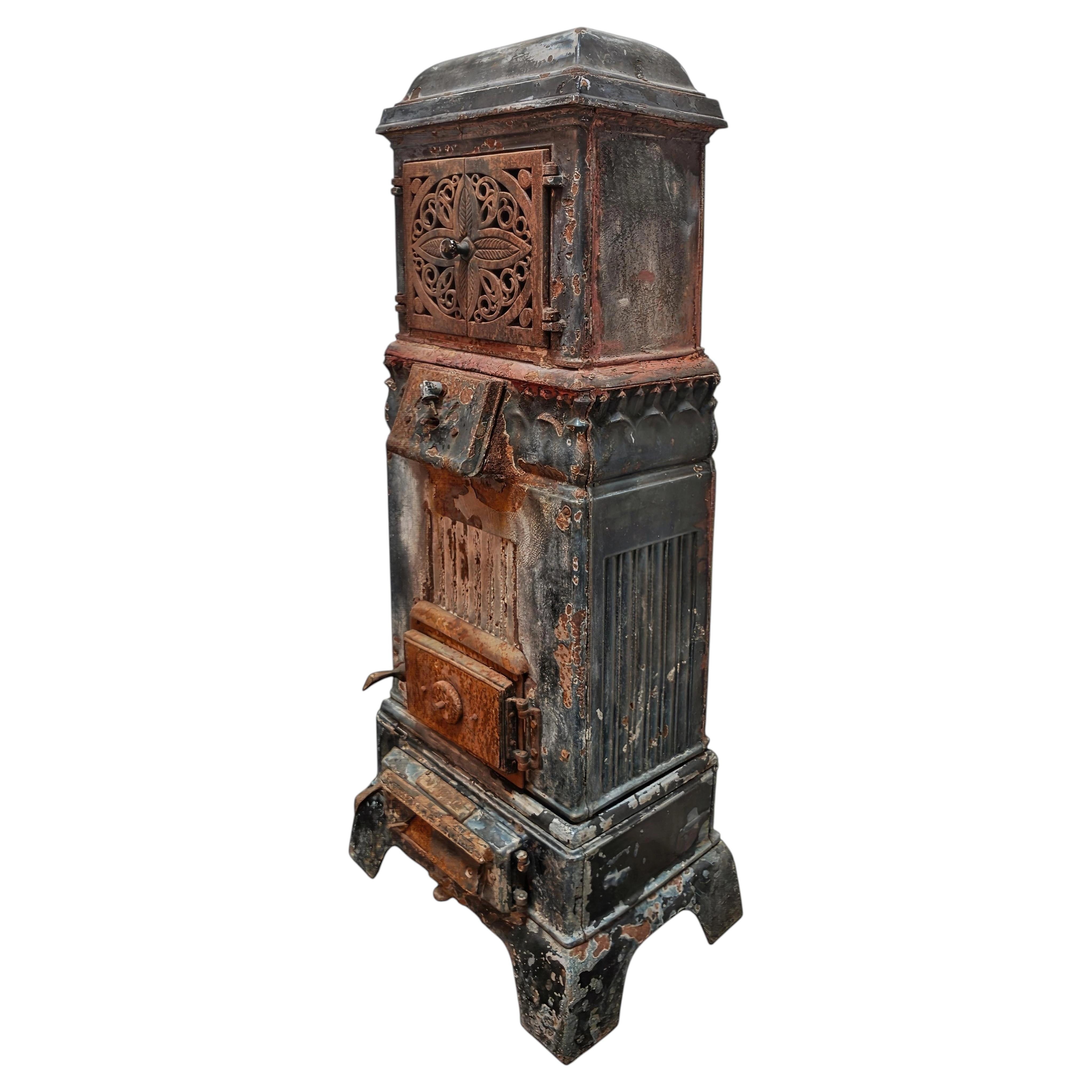 Norwegian 1920s Art Deco Drammens Jernstoberi Wood Burning Stove