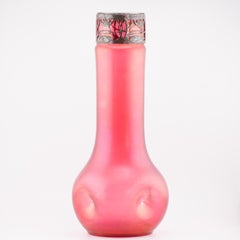 Antique Art Nouveau Jugendstil vase Loetz Bohemian Red Glass 1900