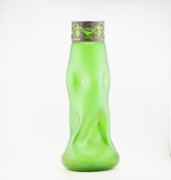 Antique Art Nouveau Jugendstilvase Germany Bohemian Green Glass